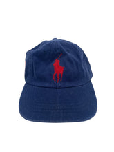 Y2K Ralph Lauren Navy Red Polo Strapback Cap
