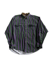 VTG Tommy Hilfiger Green/Purple Button Up Shirt Sz XL