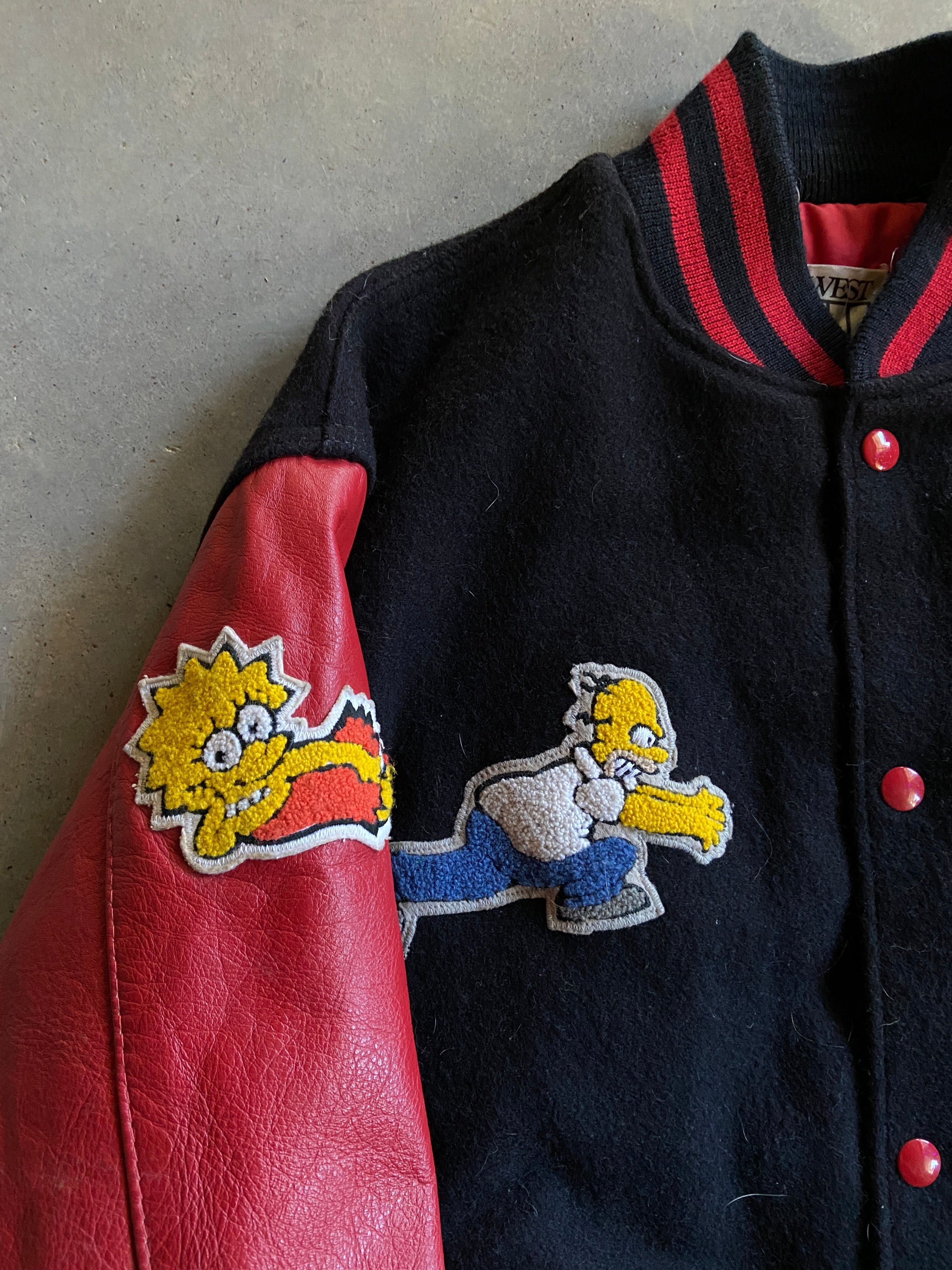 VTG Simpsons Cast and Crew Varsity Jacket Sz L
