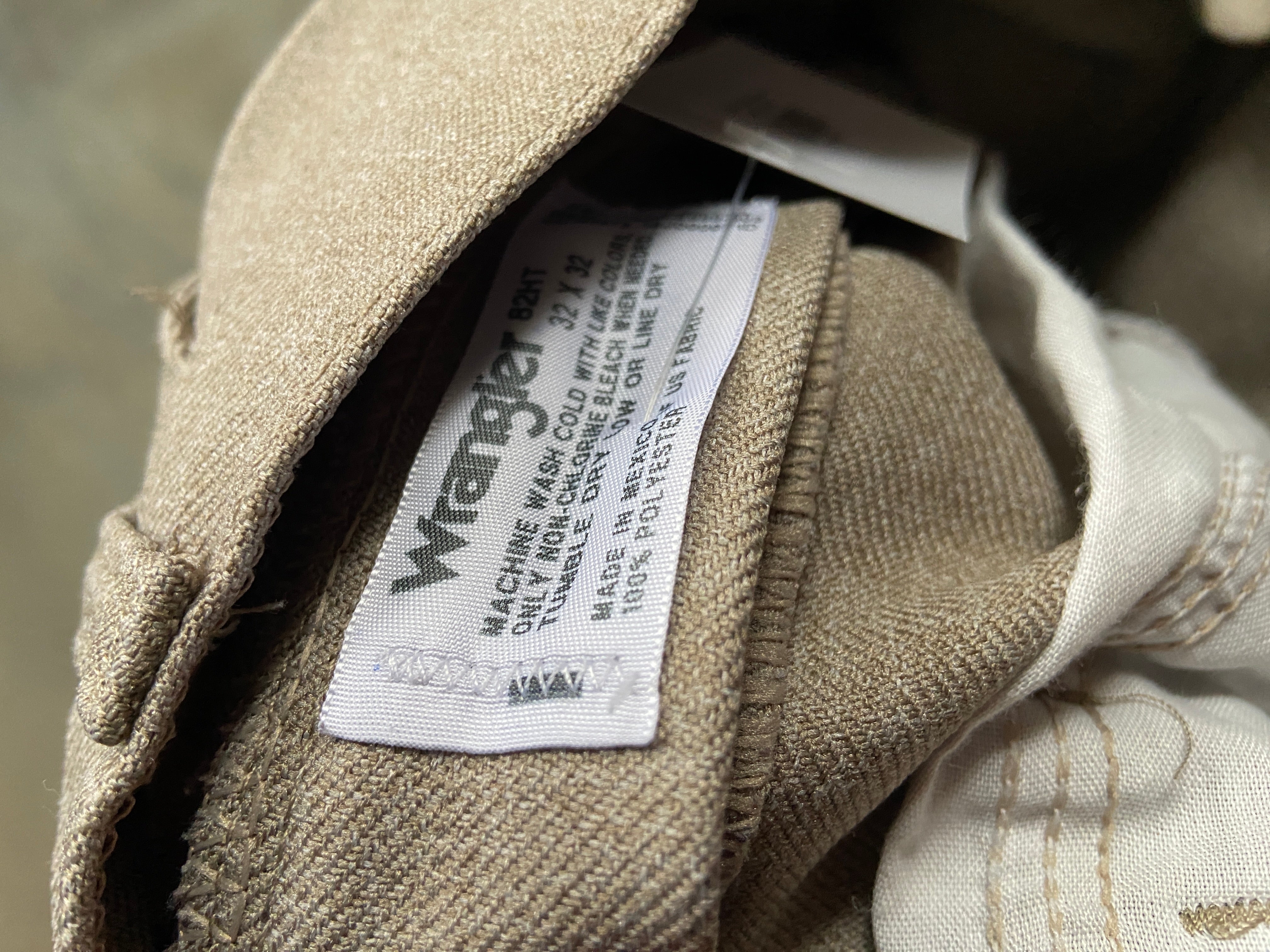 VTG Wrangler Greyish Brown Polyester Pants Sz 32x32