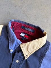 VTG Tommy Hilfiger Flags Button Up Shirt Sz L