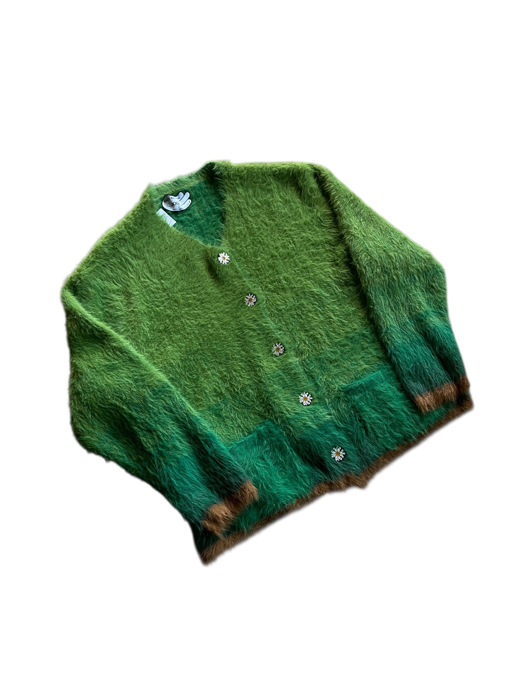 Wntd Apparel Mohair Green Cardigan Sz XXL