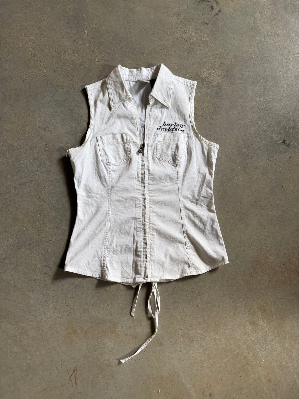 Y2K Harley Davidson Zip Up Women's Vest Sz S