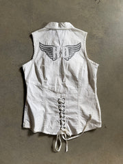 Y2K Harley Davidson Zip Up Women's Vest Sz S