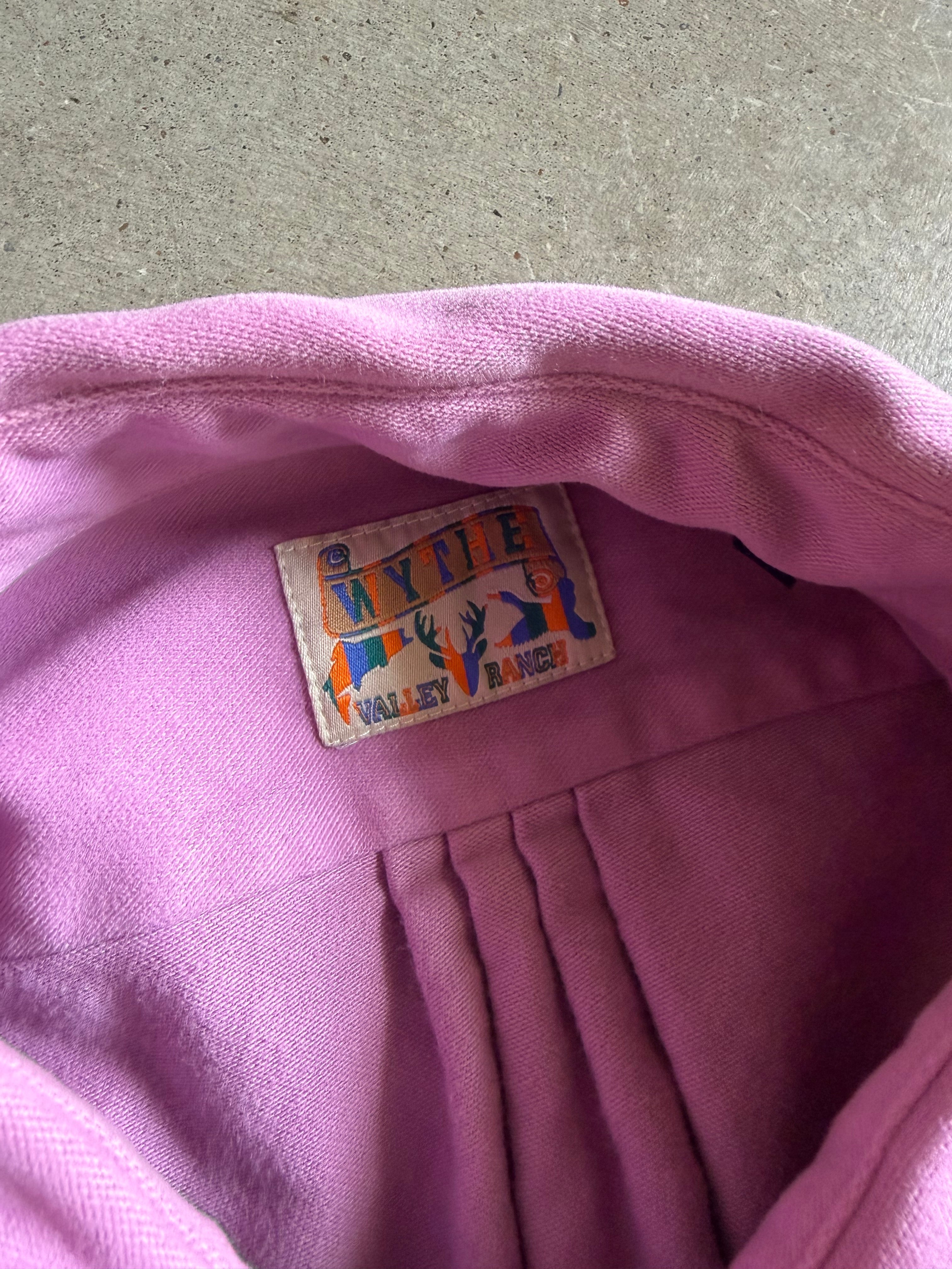 Wythe Valley Ranch Moleskin Pearlsnap Pink Button Up Sz XL