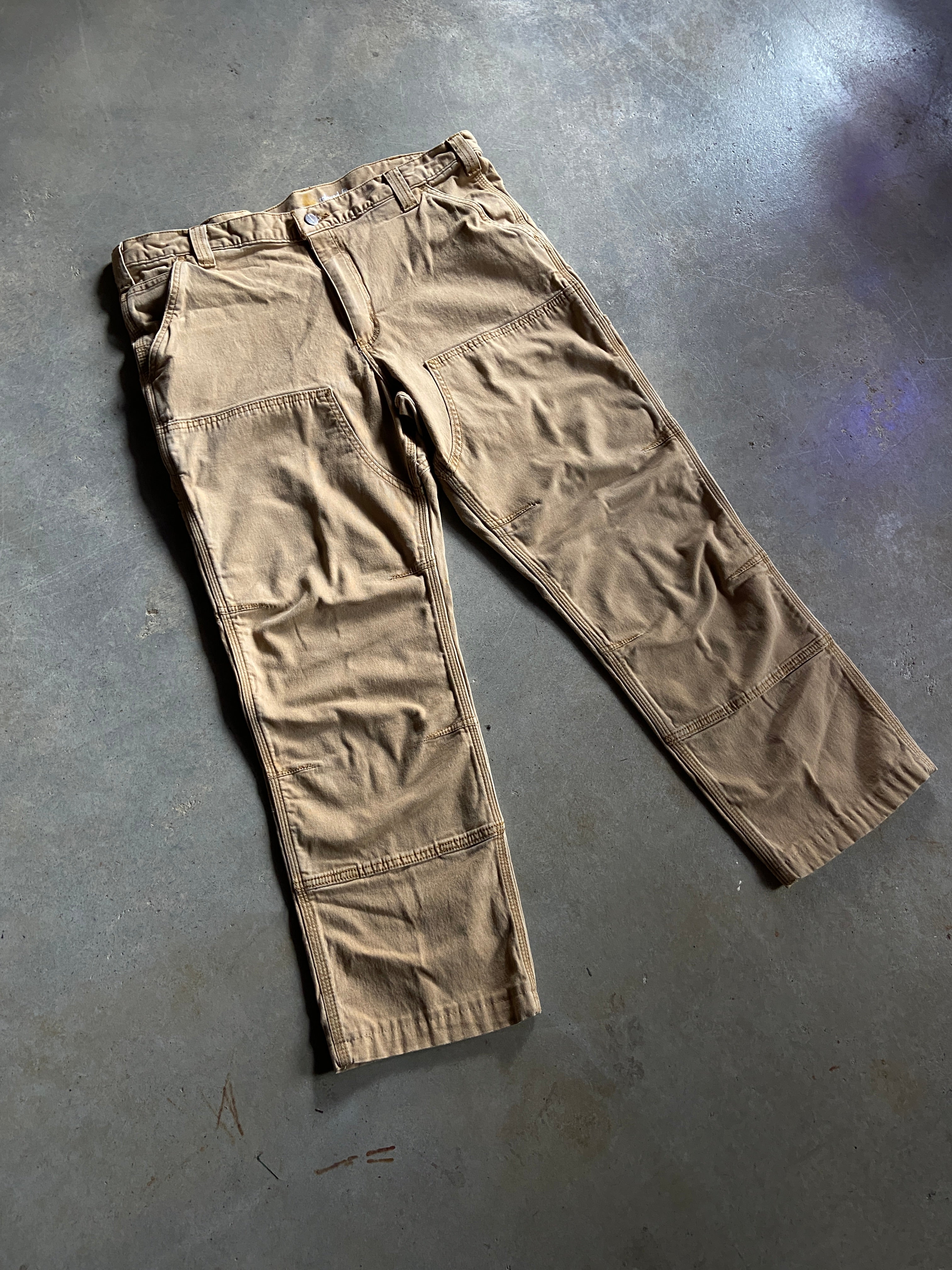Y2K Carhartt Tan Double Knee Pants Sz 38x28