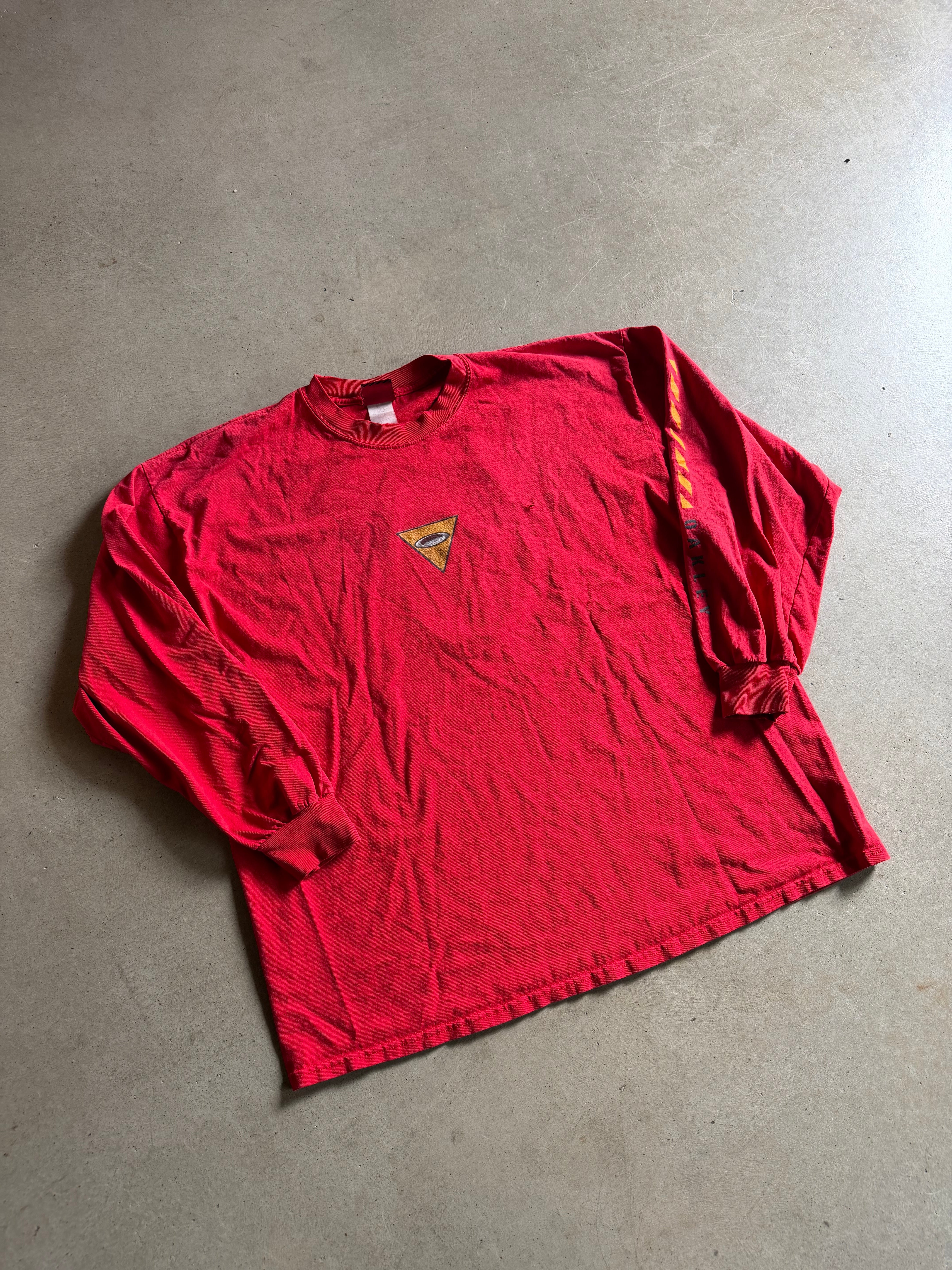 Y2K Oakley Red Triangle LS Tee Sz 2XL