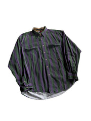 VTG Tommy Hilfiger Green/Purple Button Up Shirt Sz XL