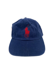 Y2K Ralph Lauren Navy Red Polo Strapback Cap