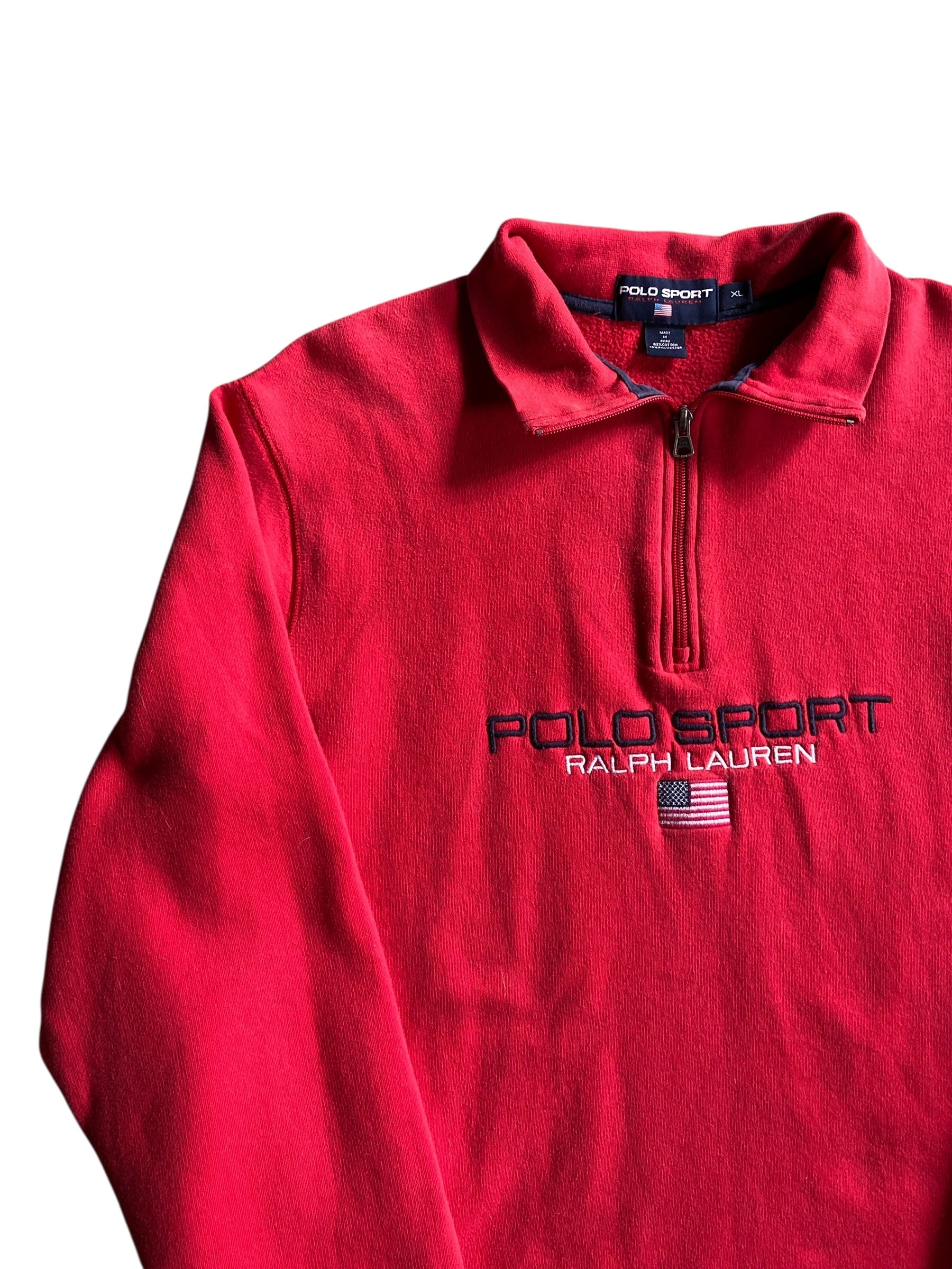 Y2K Polo Sport Quarter-Zip Pullover Sweatshirt Sz XL