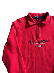 Y2K Polo Sport Quarter-Zip Pullover Sweatshirt Sz XL