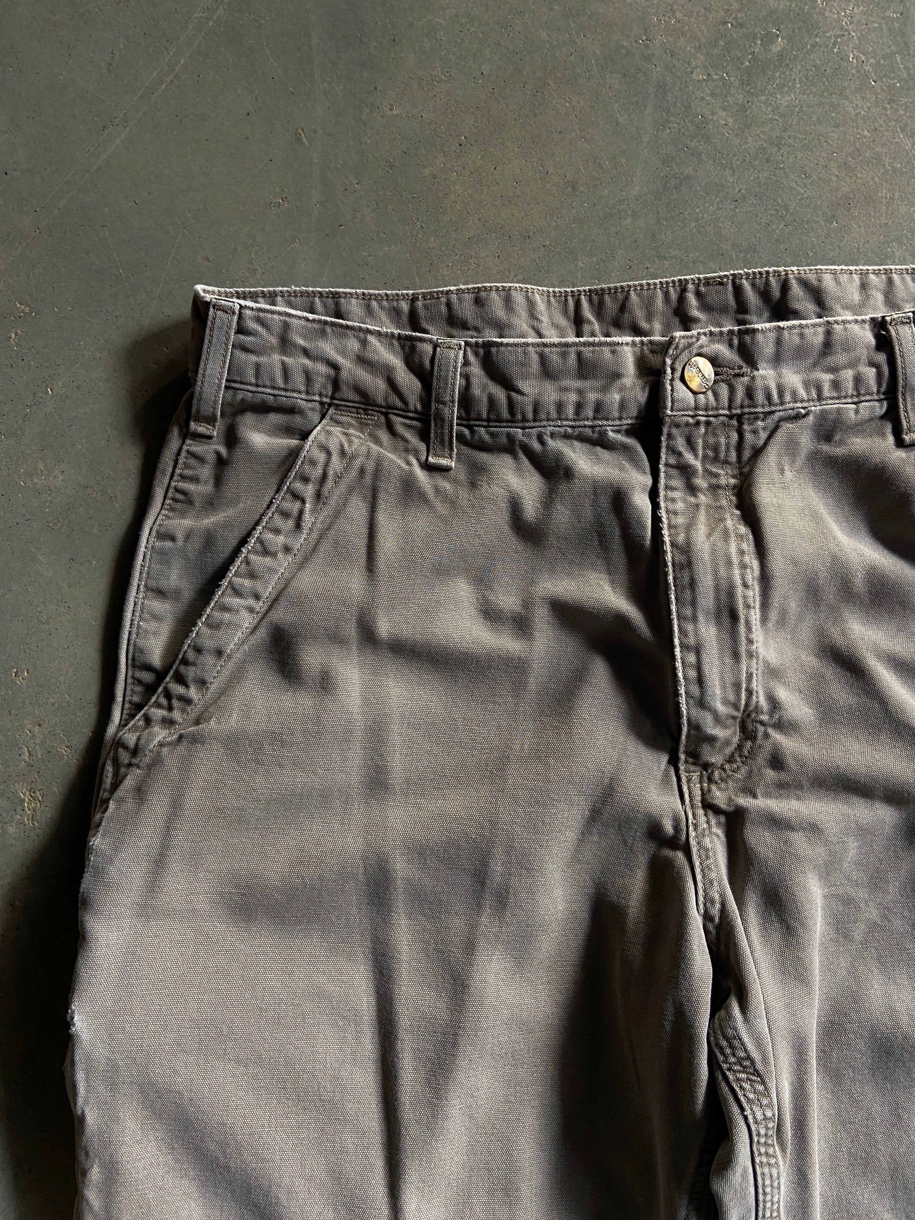Y2K Carhartt Grey/Brown Carpenter Pants Sz 36x32