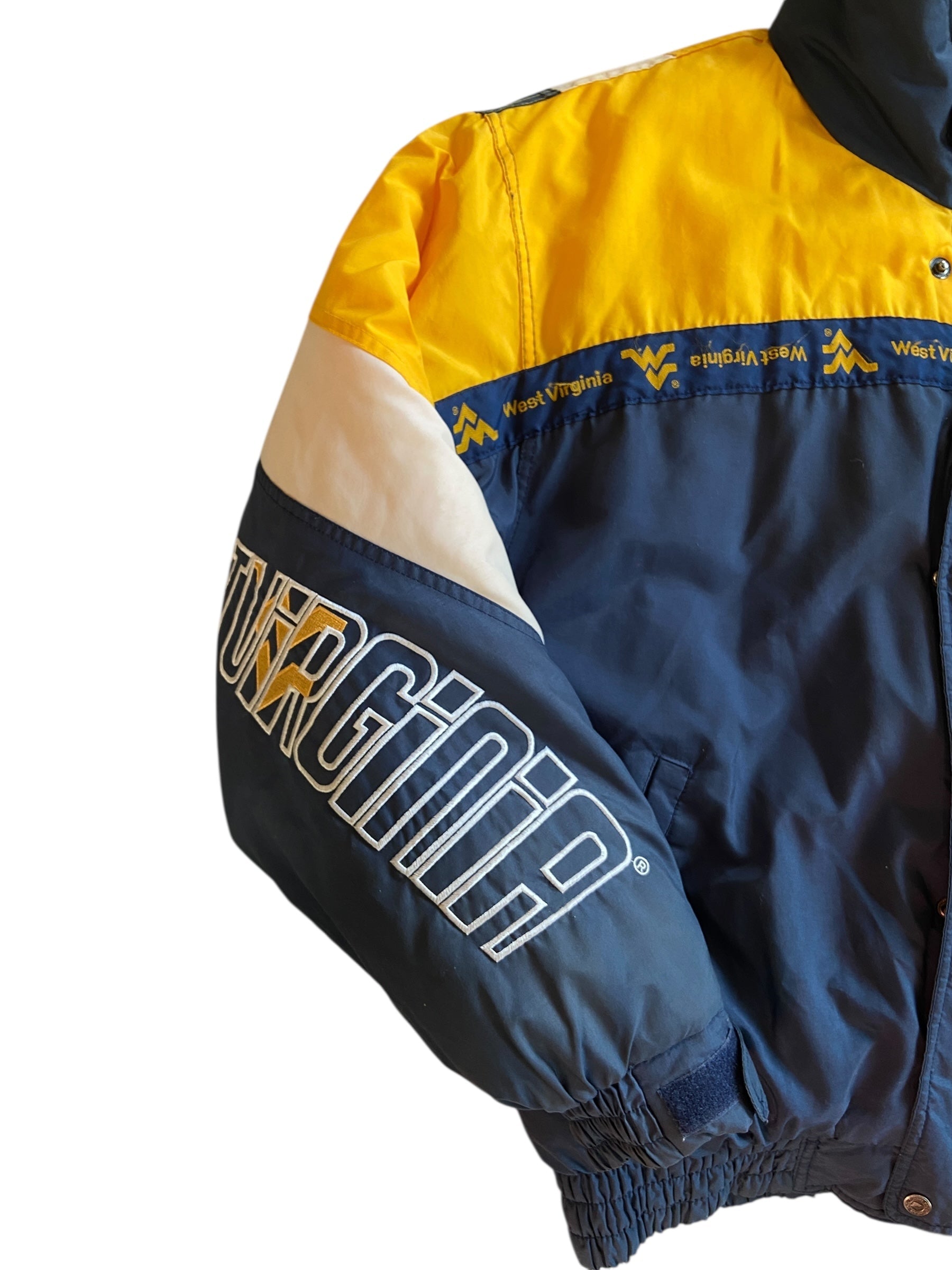 VTG West Virginia Mountaineers NCAA Puffer Jacket Sz L