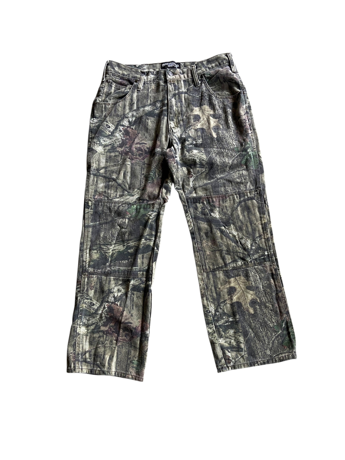 Y2K Break Up Camo Double Knee Jeans Sz 34x30
