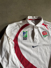 Y2K Nike Rugby World Cup 2007 Polo LS Shirt Sz 2XL