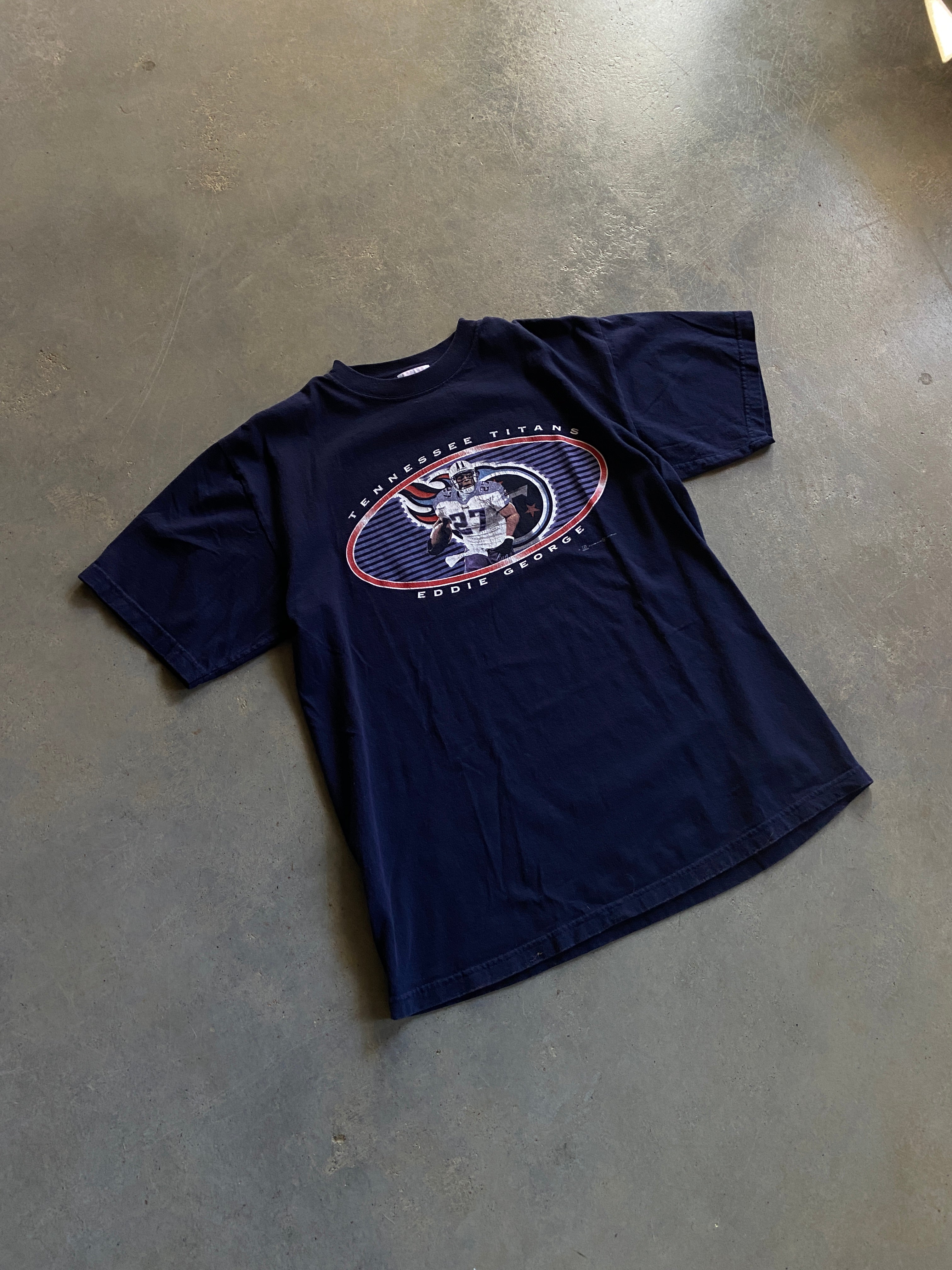 VTG Tennessee Titans Eddie George Oval Tee Sz L