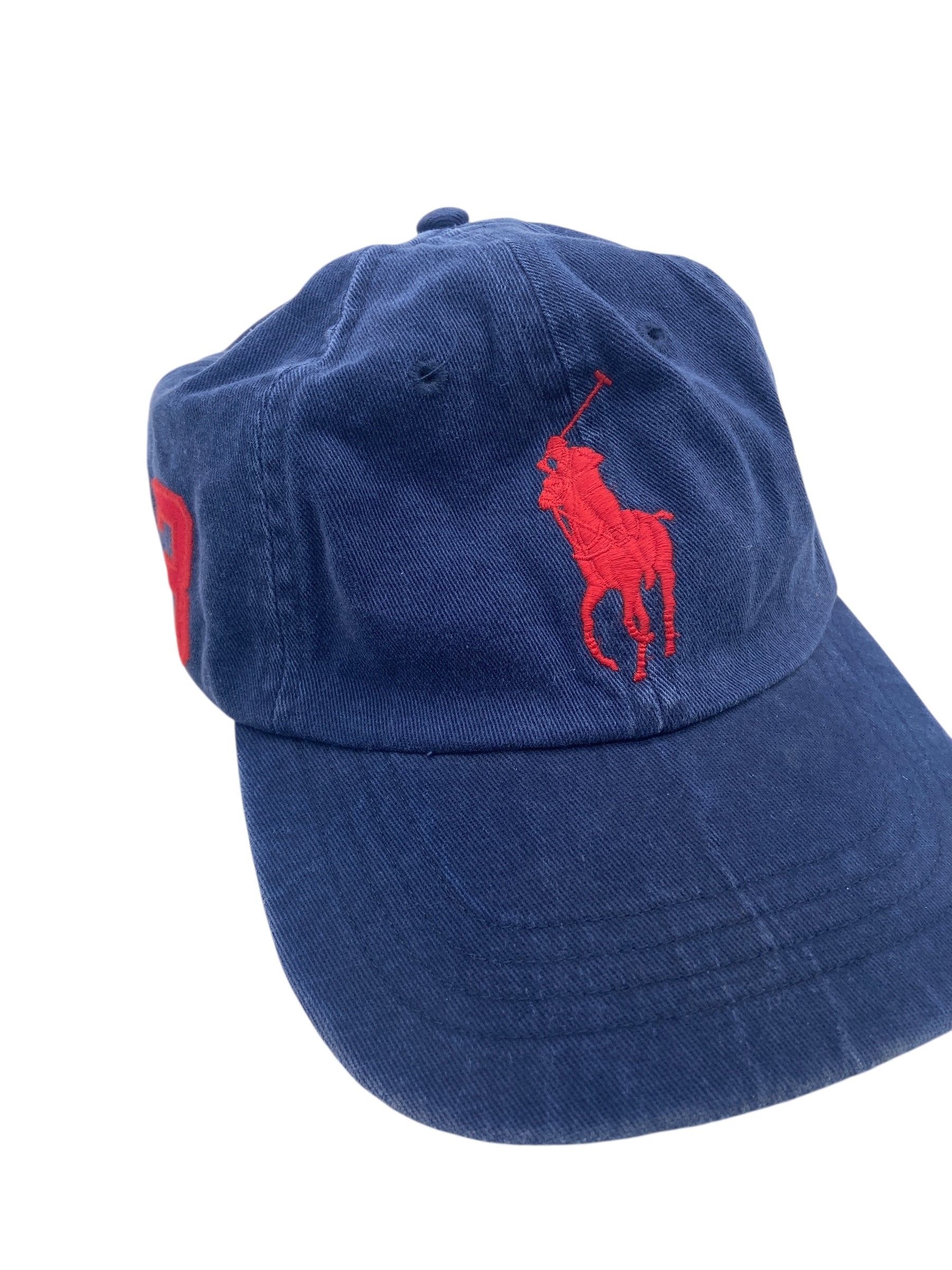 Y2K Ralph Lauren Navy Red Polo Strapback Cap