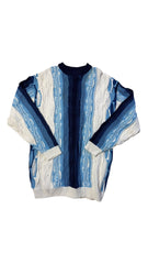 Y2K Raw Blue Coogi Style Sweater Sz XXL