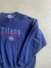 VTG Tennessee Titans  NFL Double Embroidered Sweatshirt Sz L