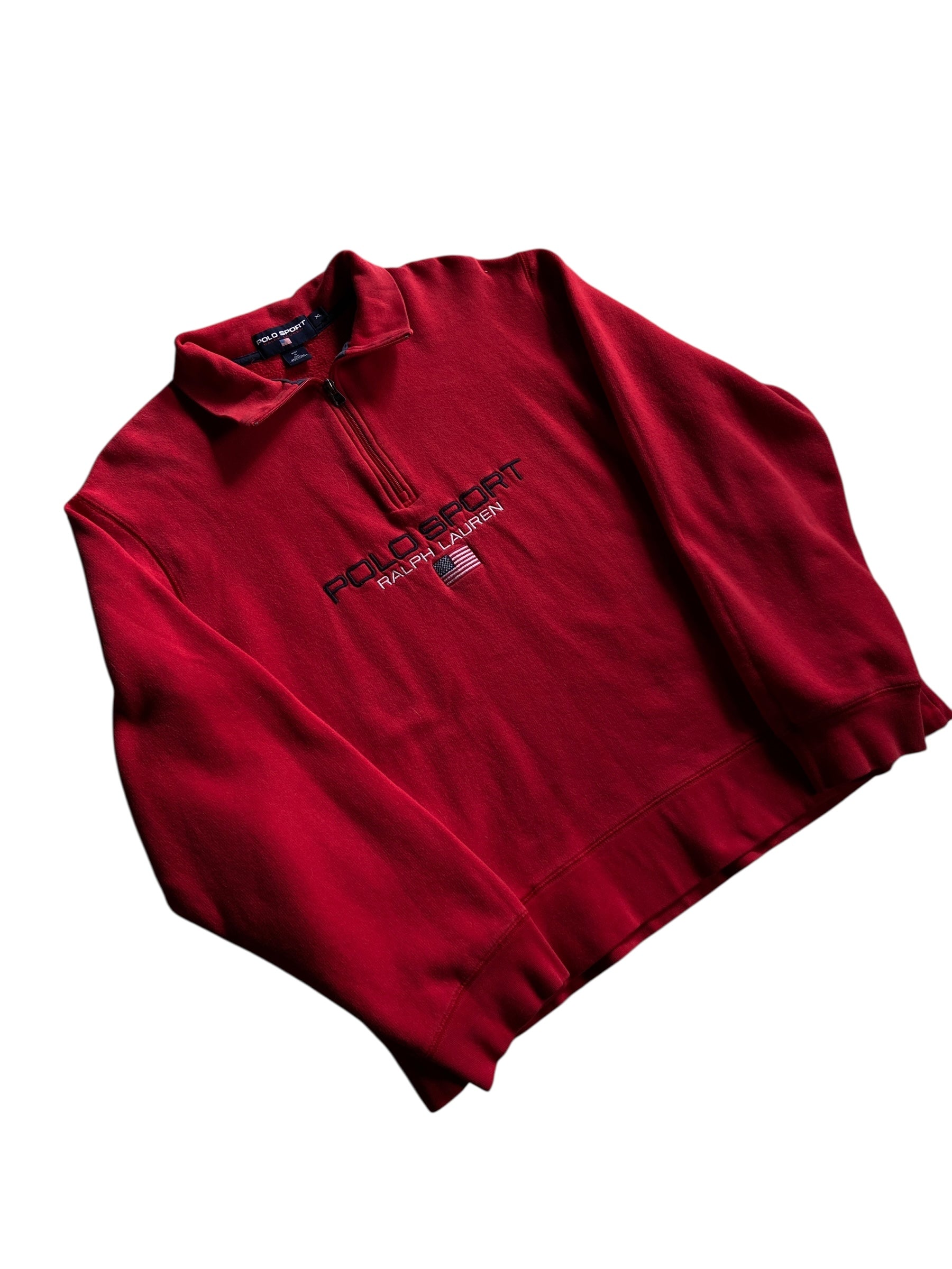 Y2K Polo Sport Quarter-Zip Pullover Sweatshirt Sz XL