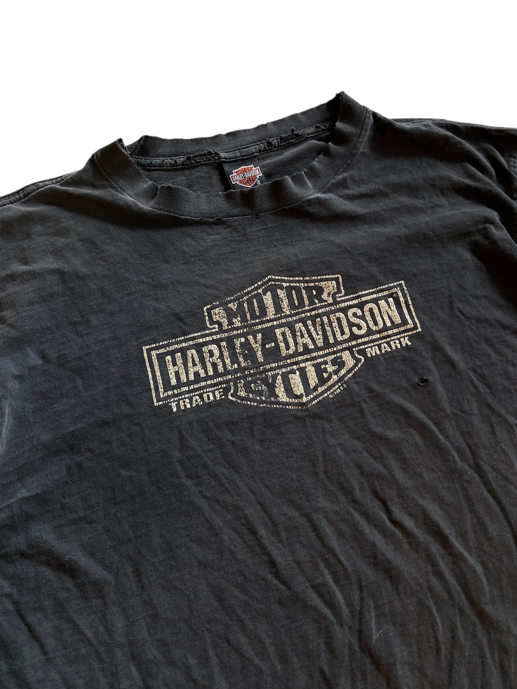 VTG Thrashed Harley Davidson Black Hills Tee Sz XL