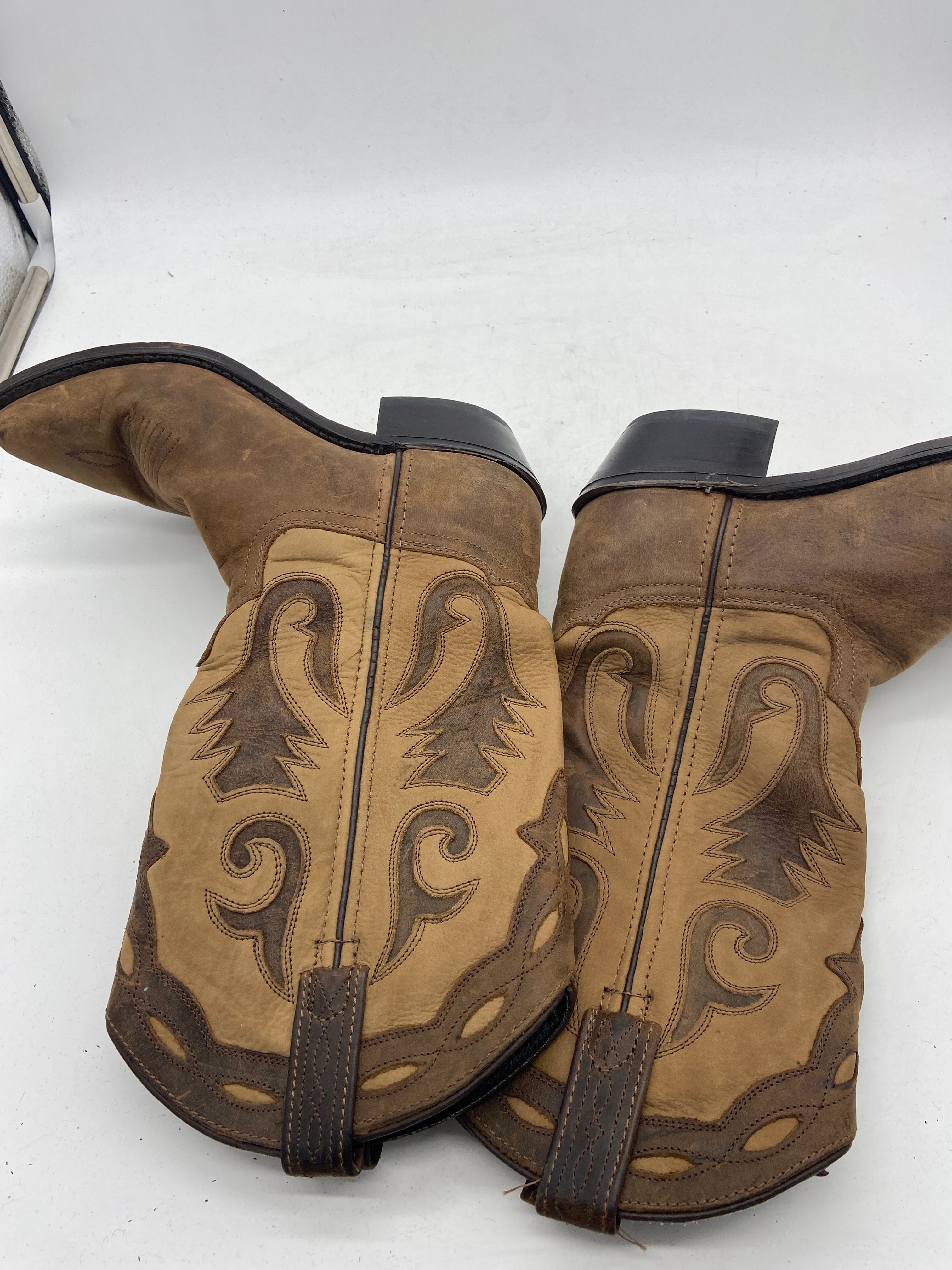 Soft Leather Paneled Cowboy Boots Sz 6.5M/8W
