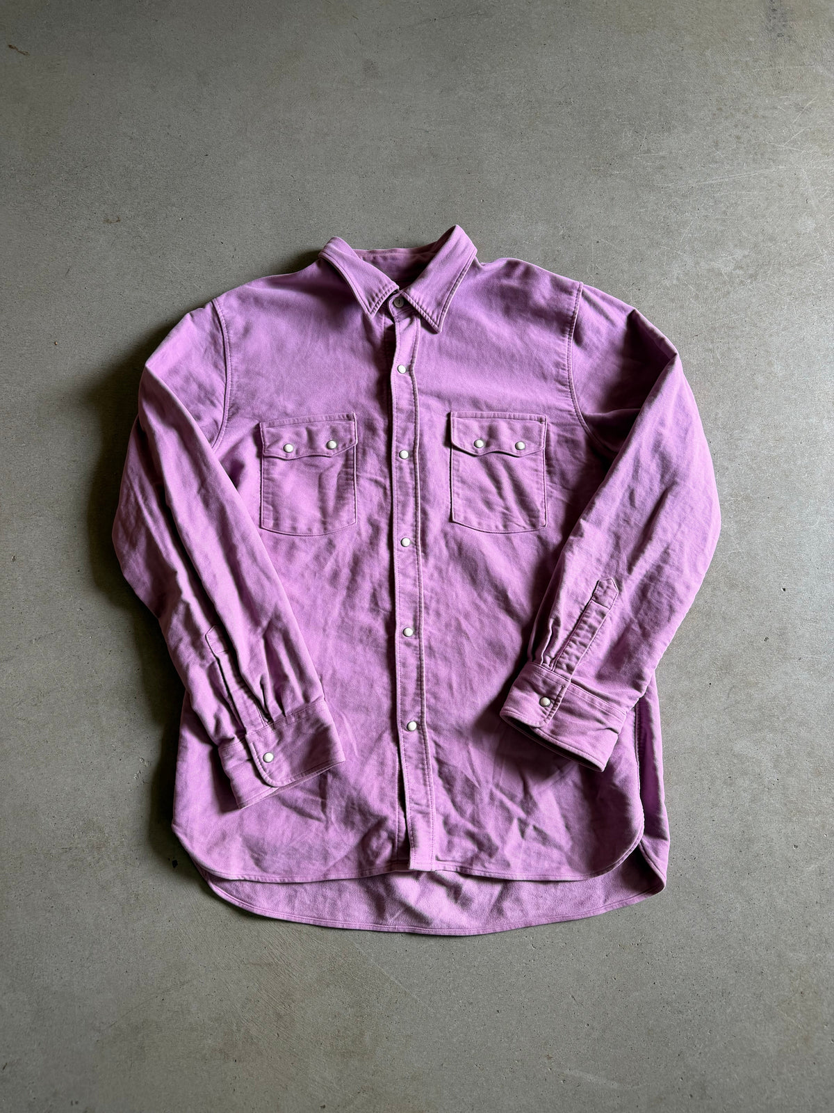 Wythe Valley Ranch Moleskin Pearlsnap Pink Button Up Sz XL
