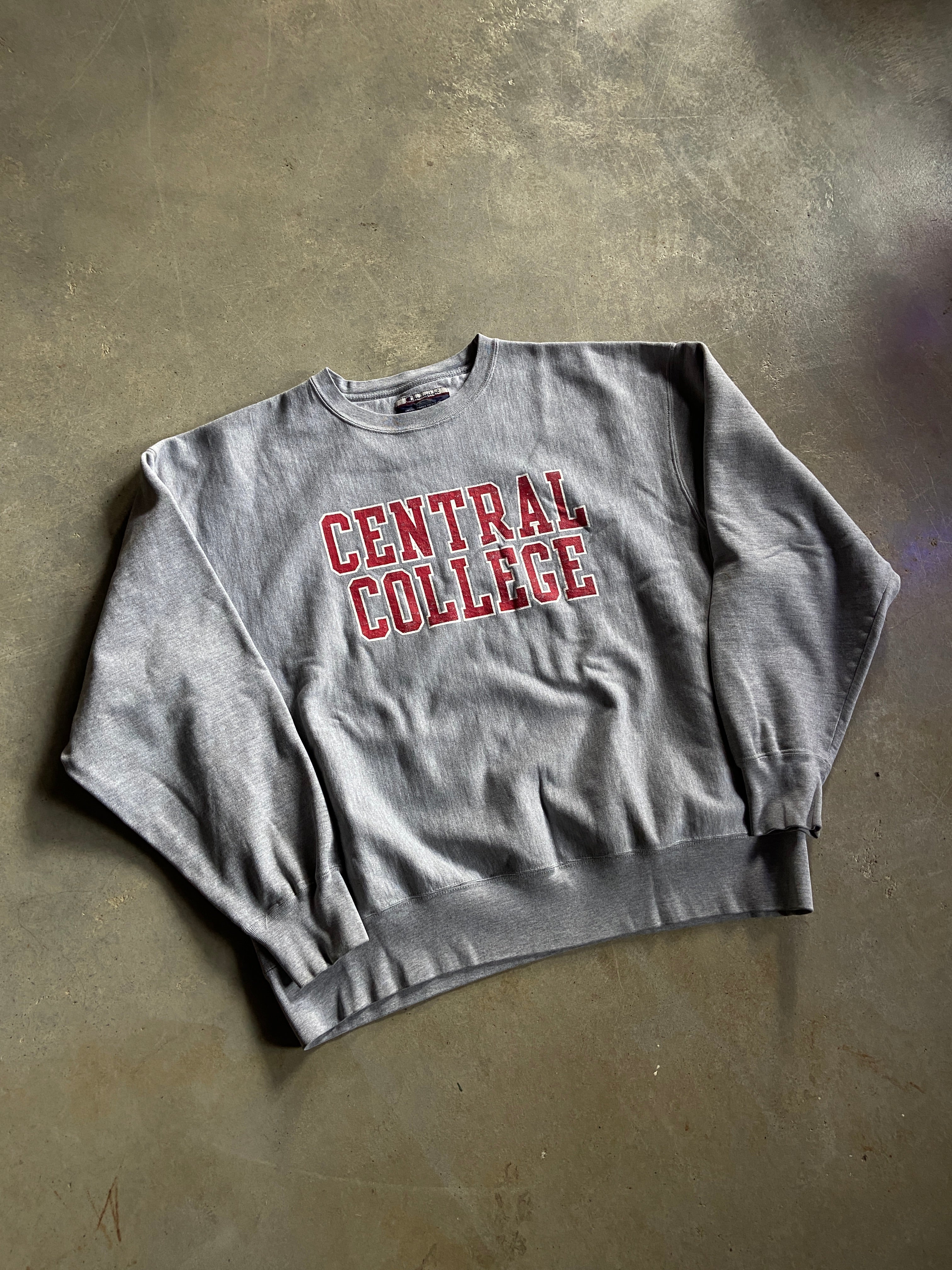 Y2K Champion Central College Reverse Weave Sweater Sz XL