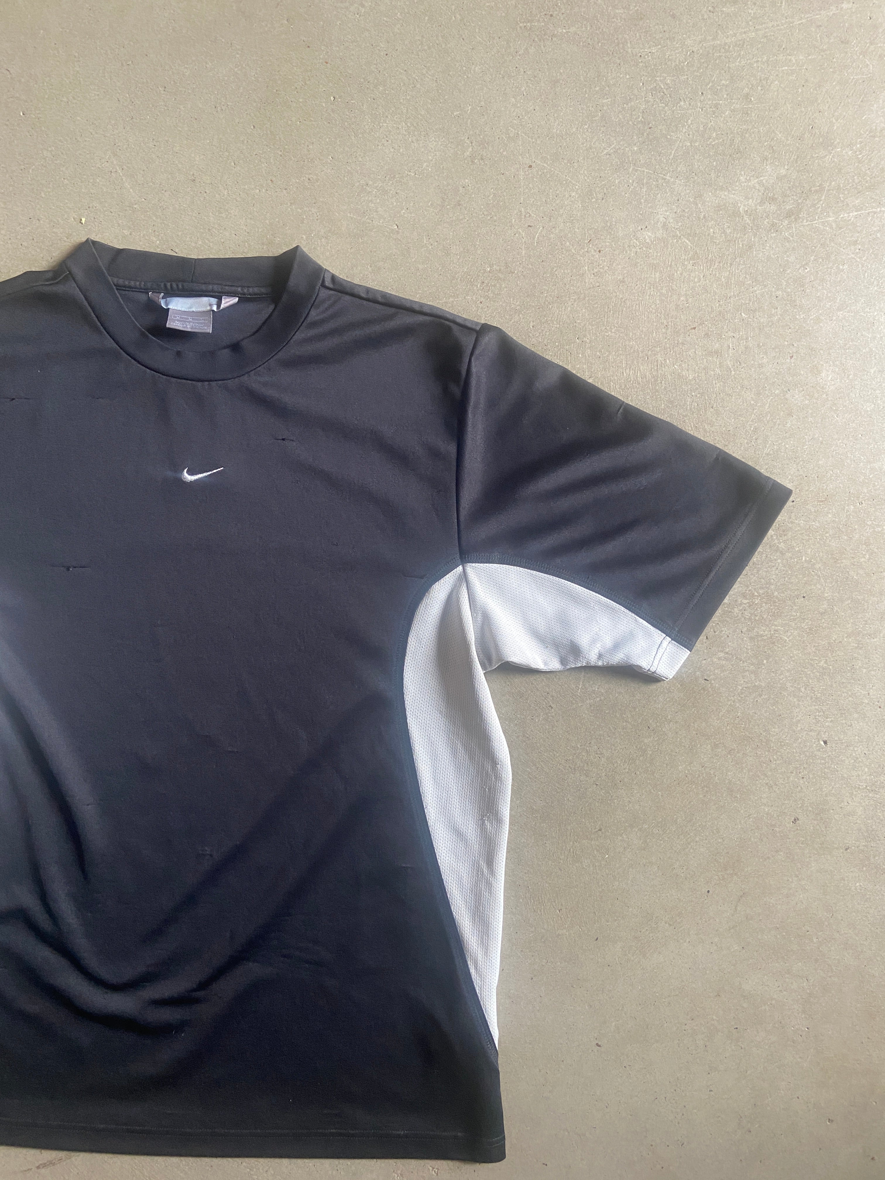 Y2K Nike Gray Tag Black Jersey Top Sz M