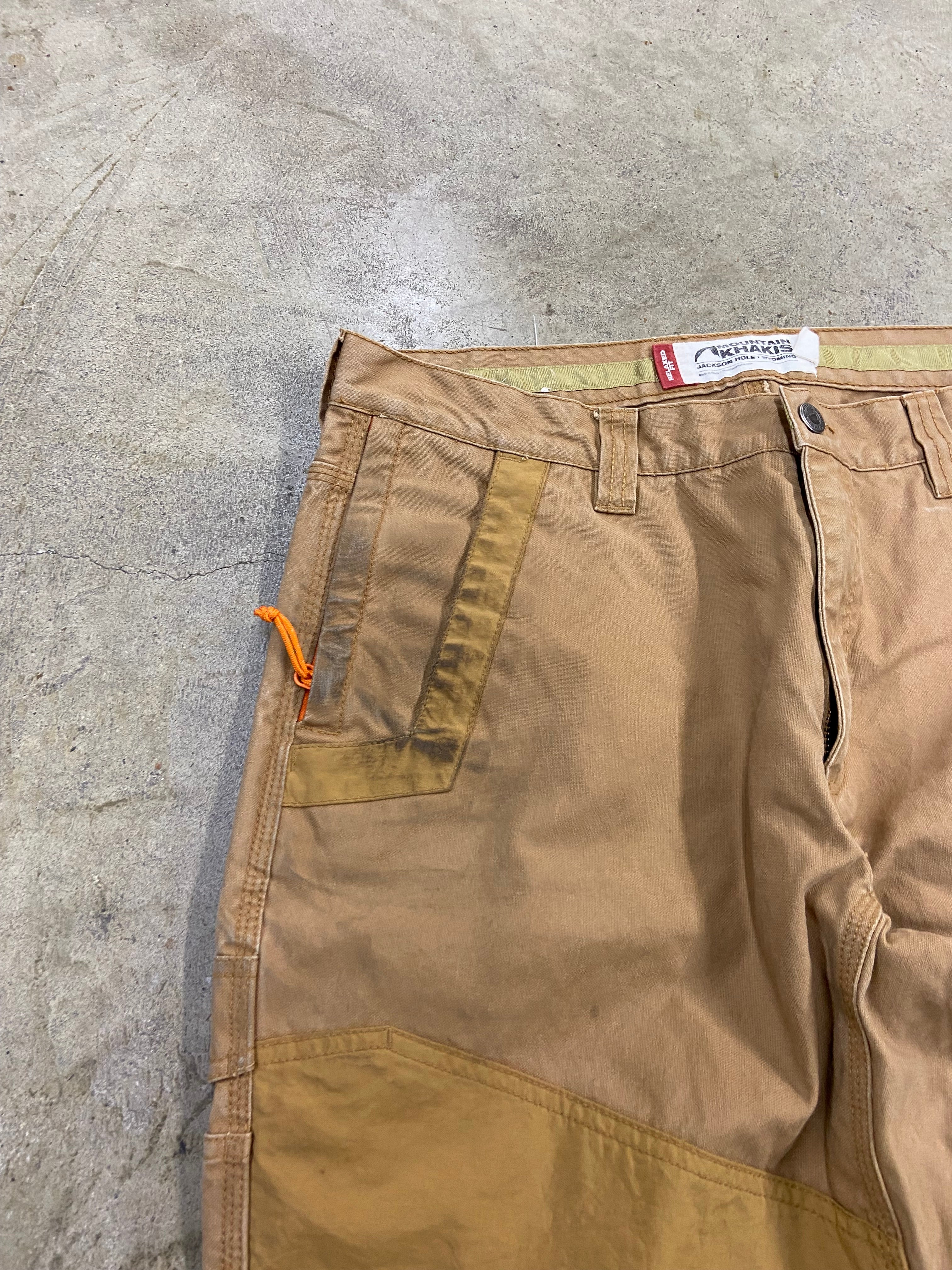 Y2K Mountain Khakis Double Knee Hiking Pants Sz 35x32