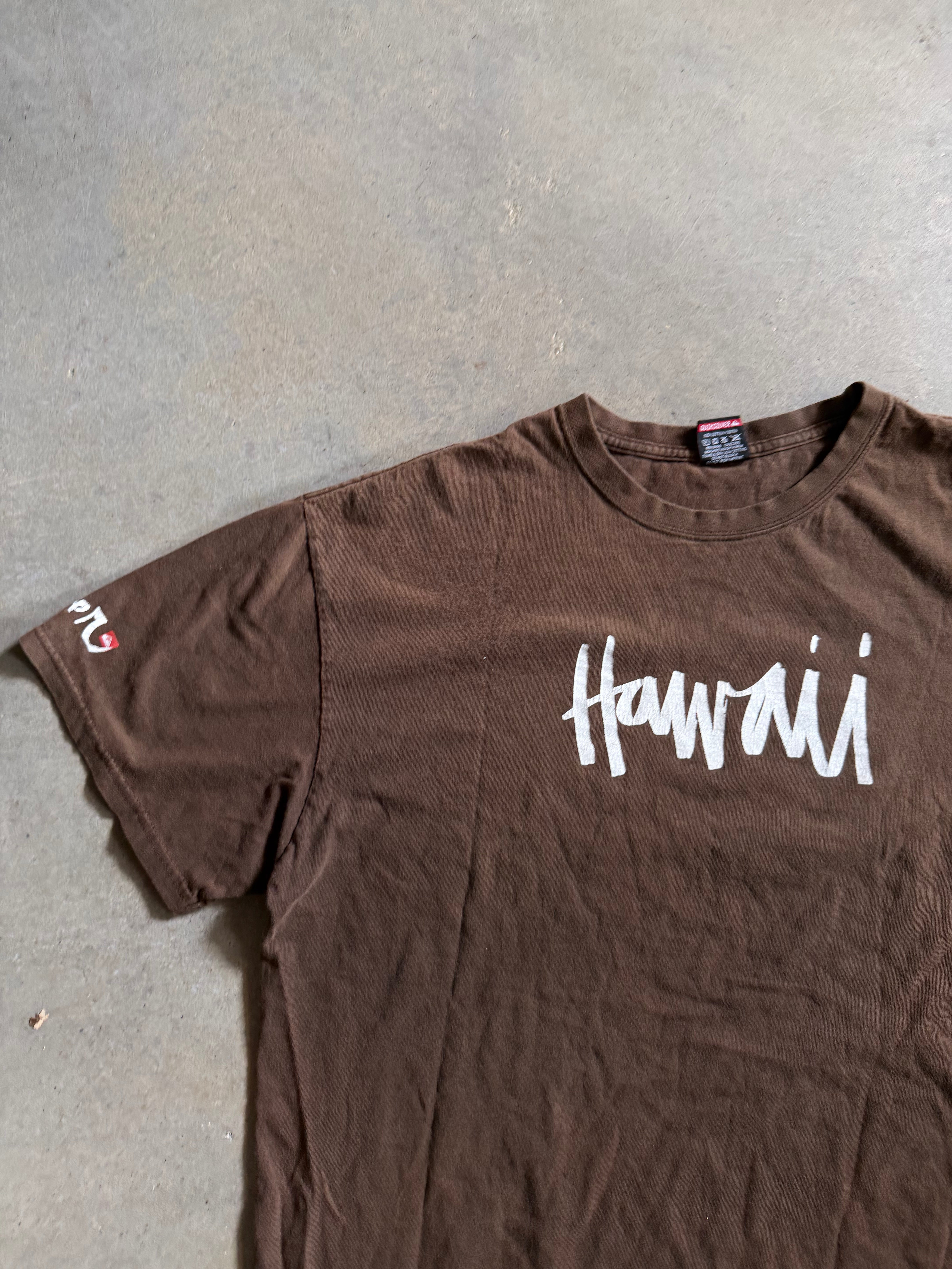 Y2K Quiksilver Hawaii Brown Tee Sz XL