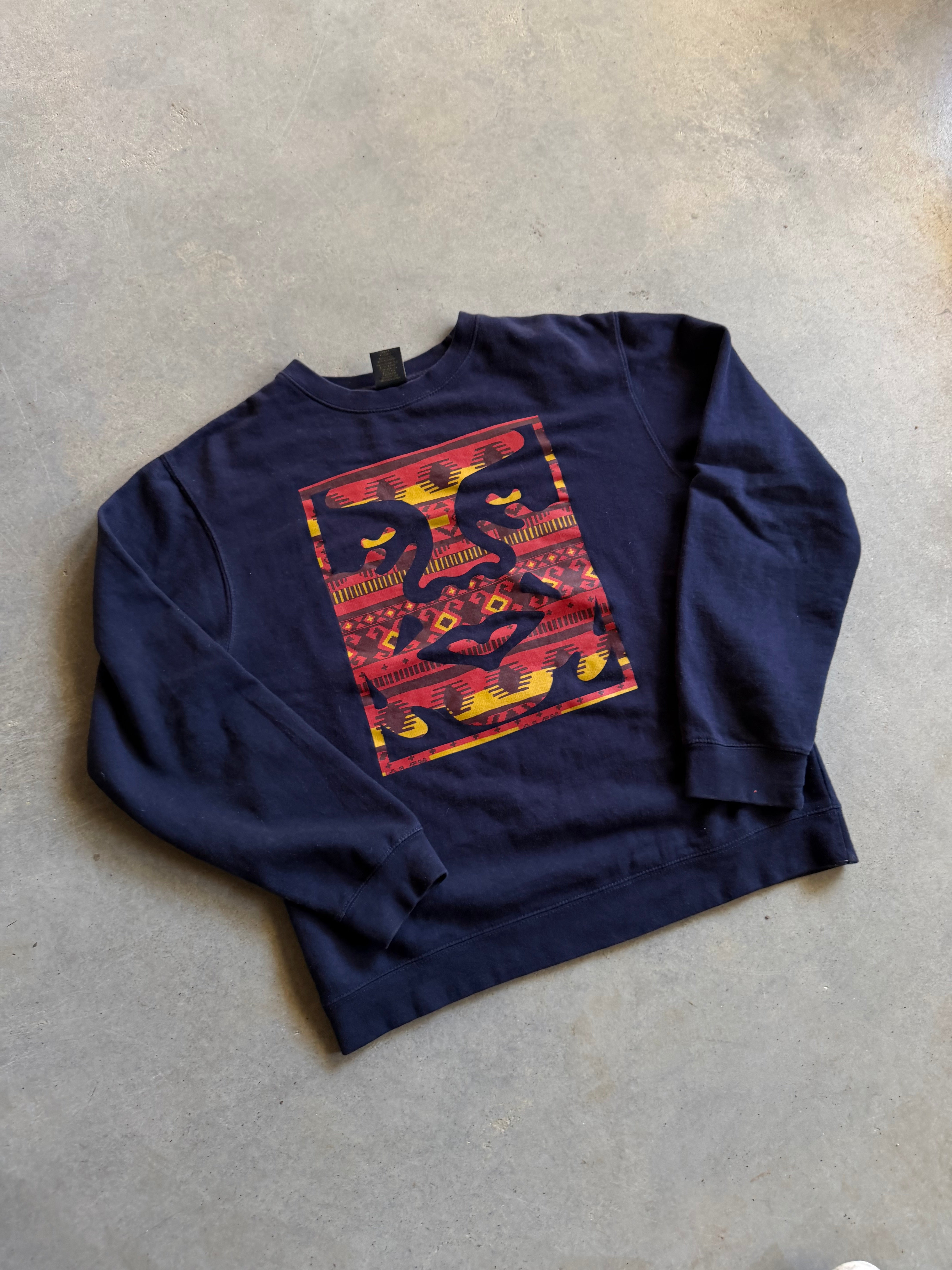 Y2K Obey Big Brother Print Crewneck Sz M