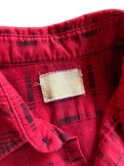 VTG Sears Red Plaid Flannel Sz XL