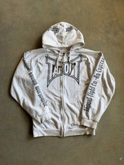 Y2K Tapout Spellout Logo Zip up Hoodie Sz XL