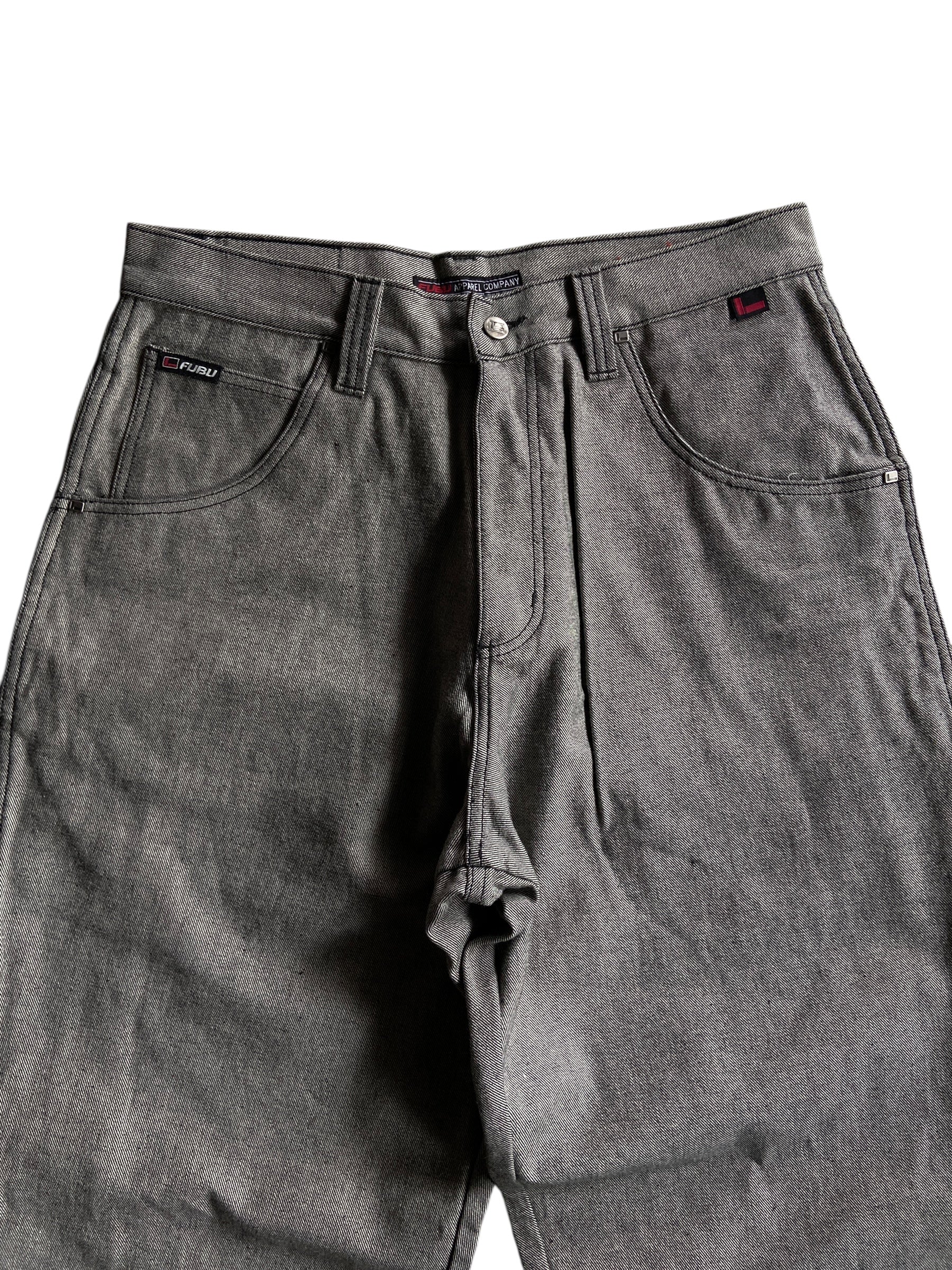 Y2K Fubu Gray Baggy Denim Jeans Sz 36x34