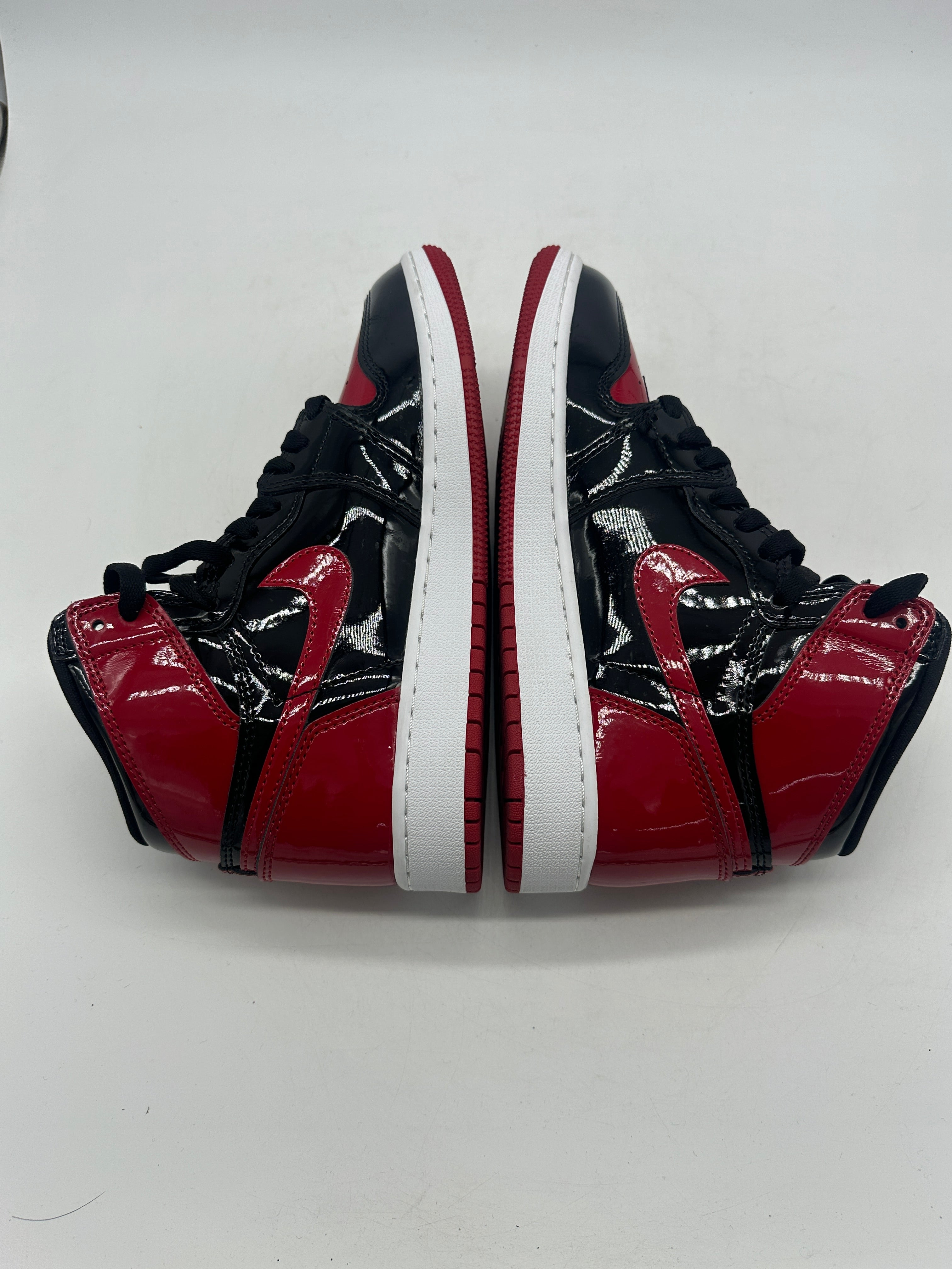 Preowned 2021 Air Jordan 1 Retro High OG GS 'Patent Bred' Sz 6.5Y/8W