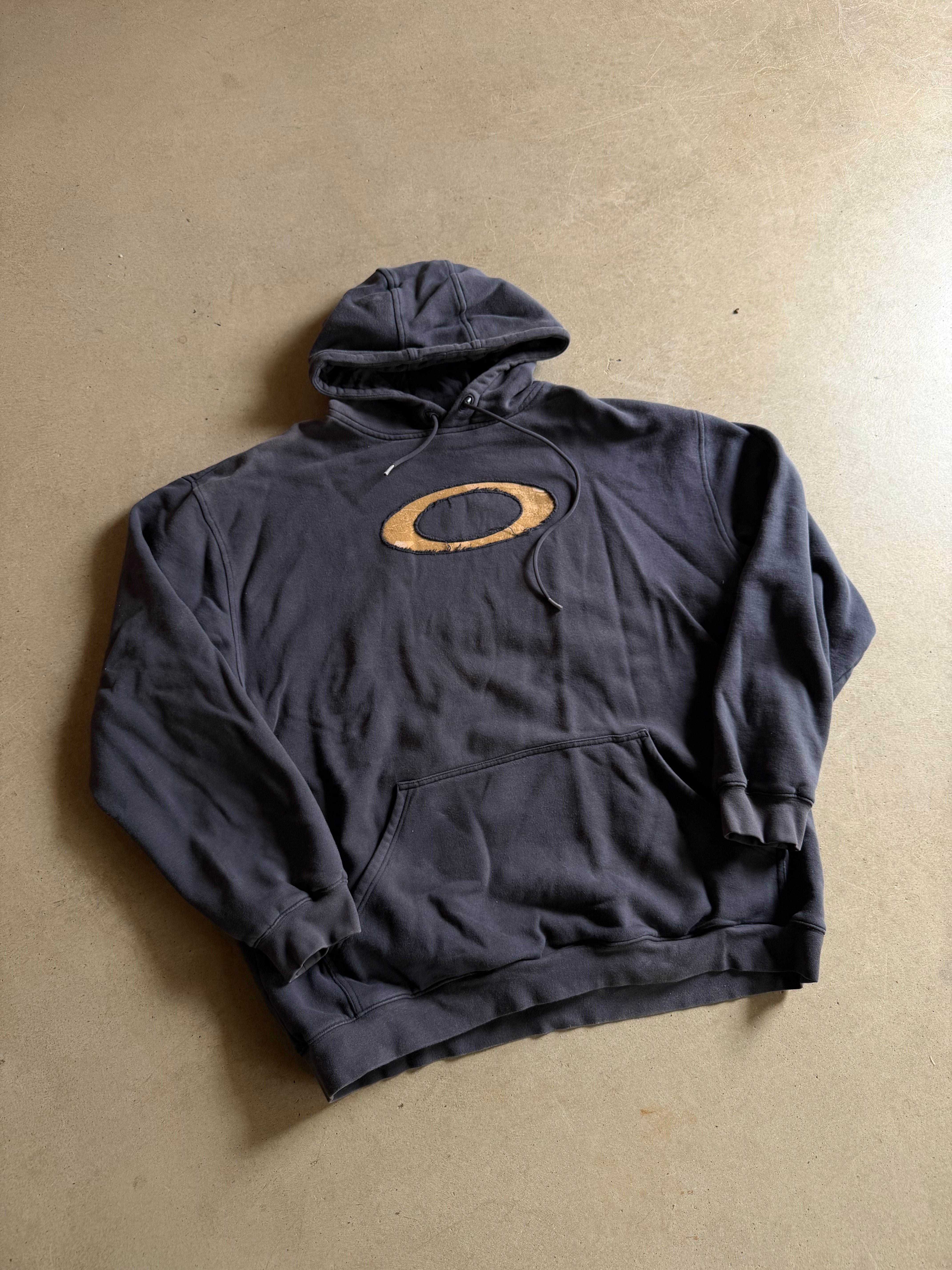 Y2K Oakley Brown O Hoodie Sz 2XL