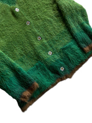 Wntd Apparel Mohair Green Cardigan Sz XXL