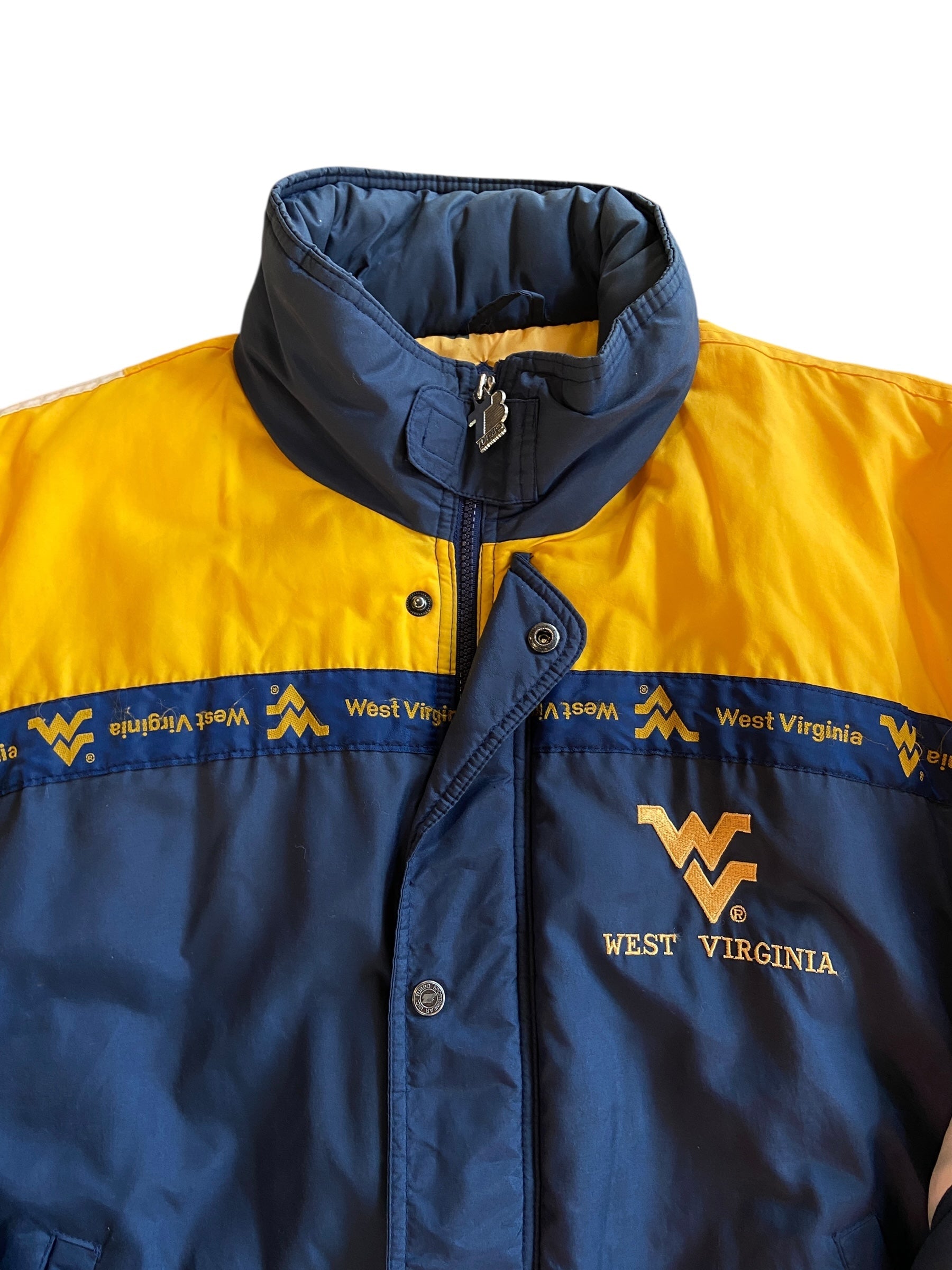 VTG West Virginia Mountaineers NCAA Puffer Jacket Sz L