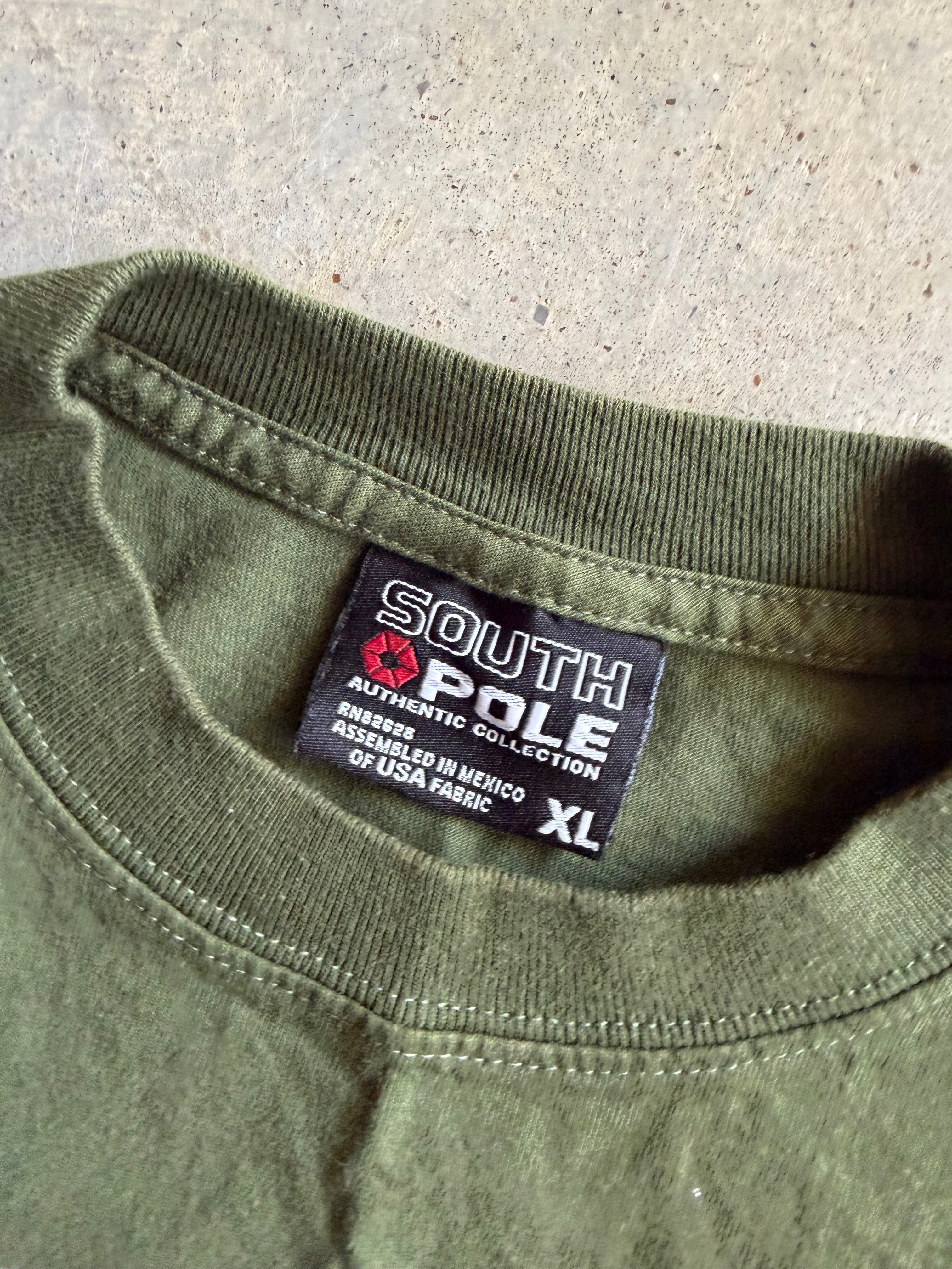 Y2K South Pole Olive Tee Sz L