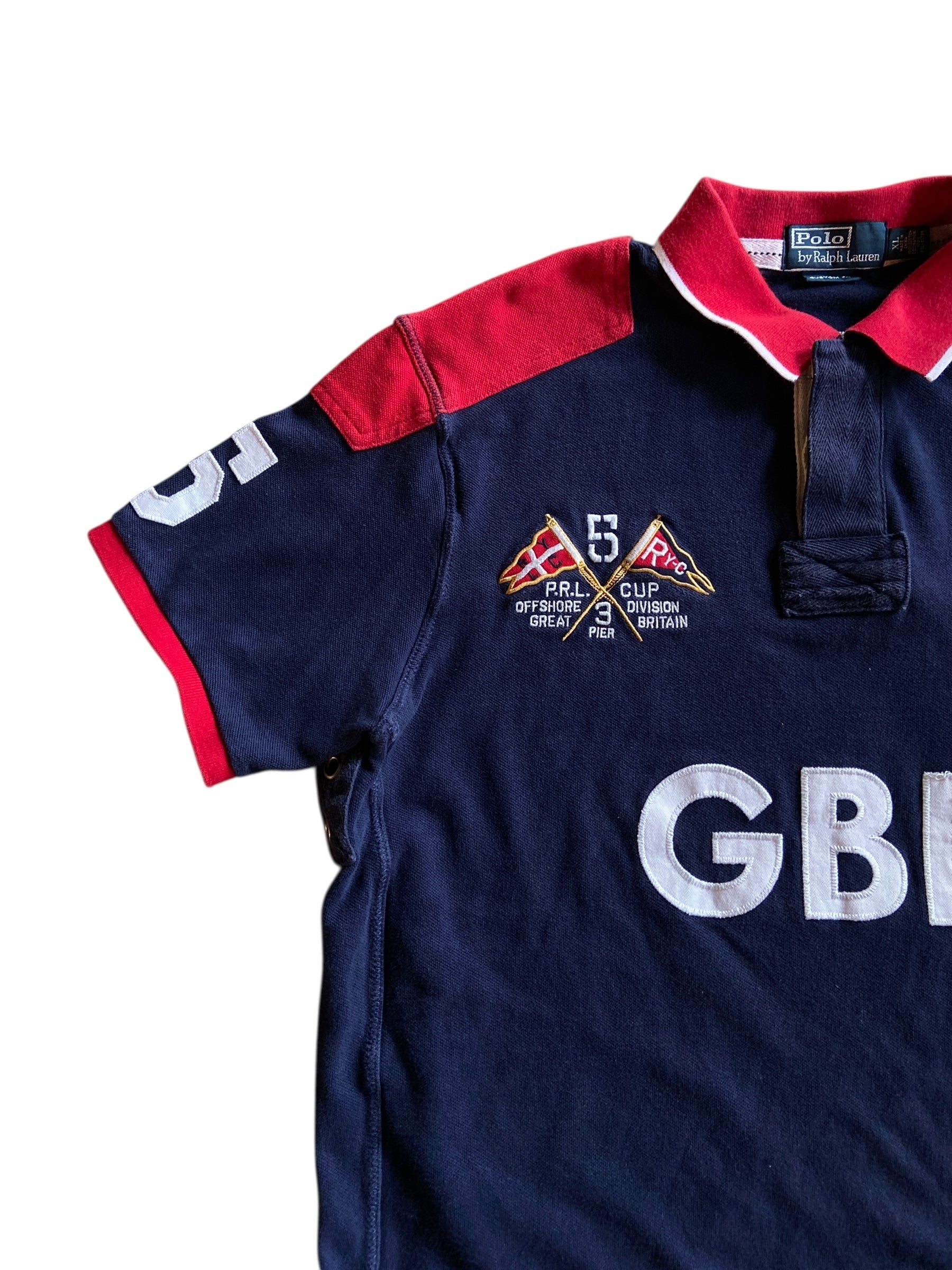 Y2K Polo Ralph Lauren Great Britain Cup Polo Sz XL