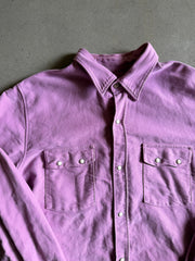 Wythe Valley Ranch Moleskin Pearlsnap Pink Button Up Sz XL