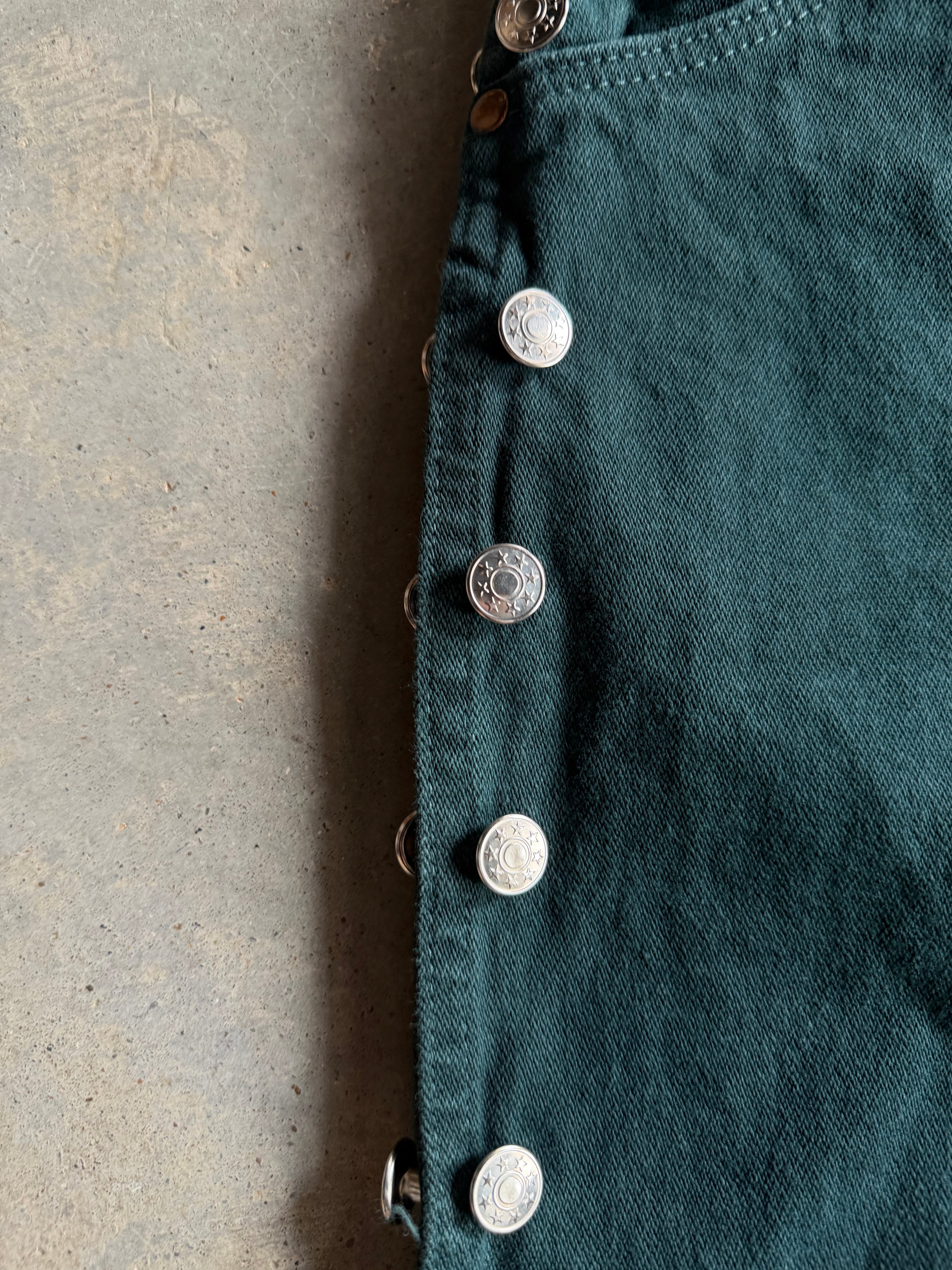 VTG Wrangler Green Custom Button Pants Sz 32x32