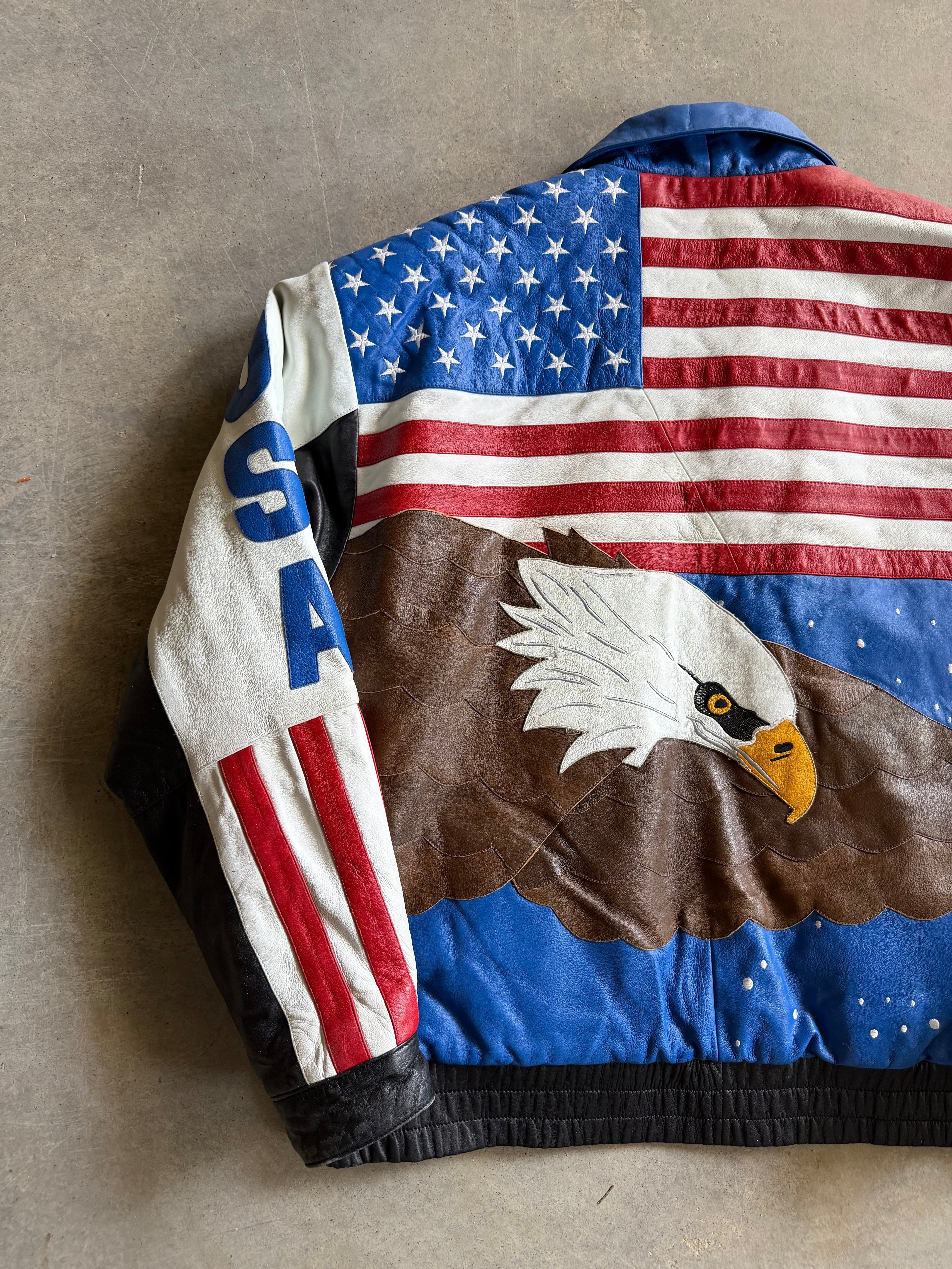 VTG USA Eagle MOB Leather Jacket Sz L/XL