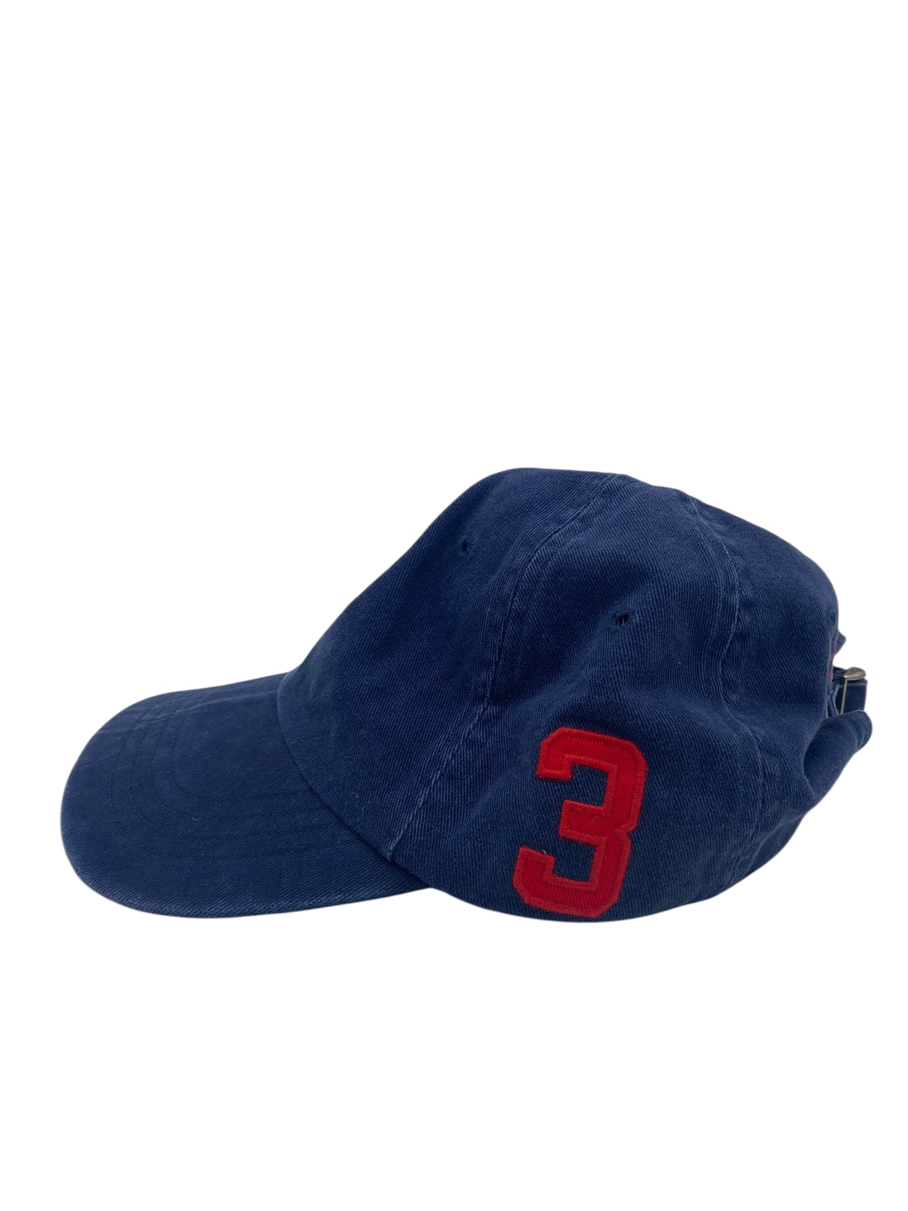 Y2K Ralph Lauren Navy Red Polo Strapback Cap