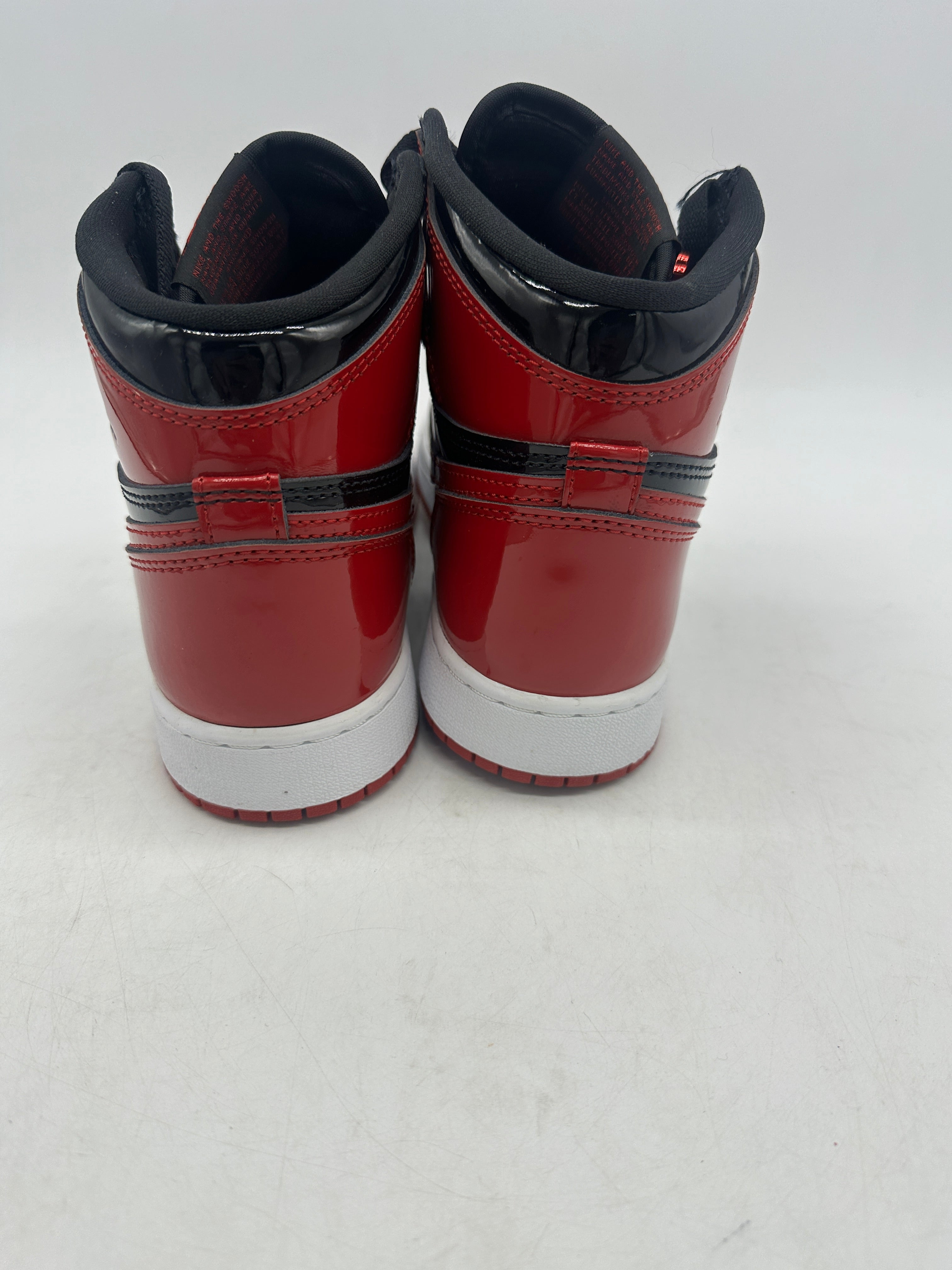 Preowned 2021 Air Jordan 1 Retro High OG GS 'Patent Bred' Sz 6.5Y/8W