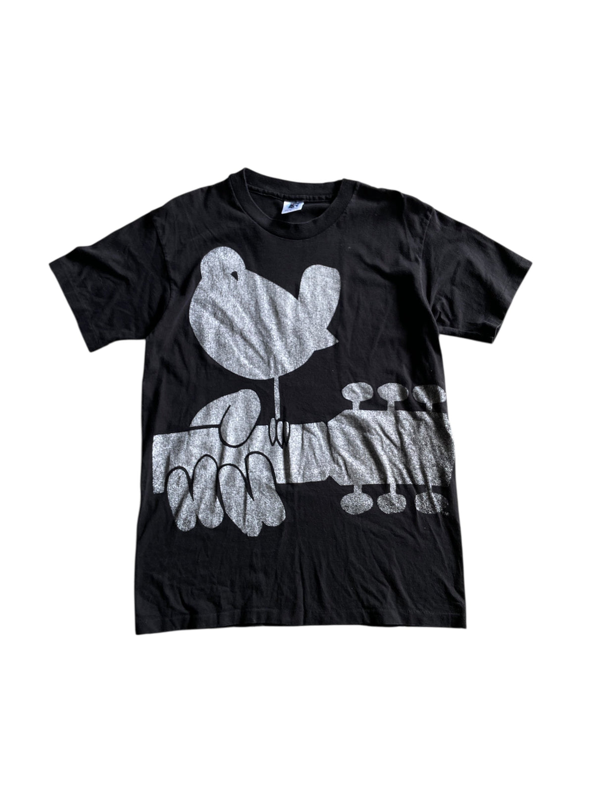 VTG Woodstock Black Guitar Tee Sz M/L