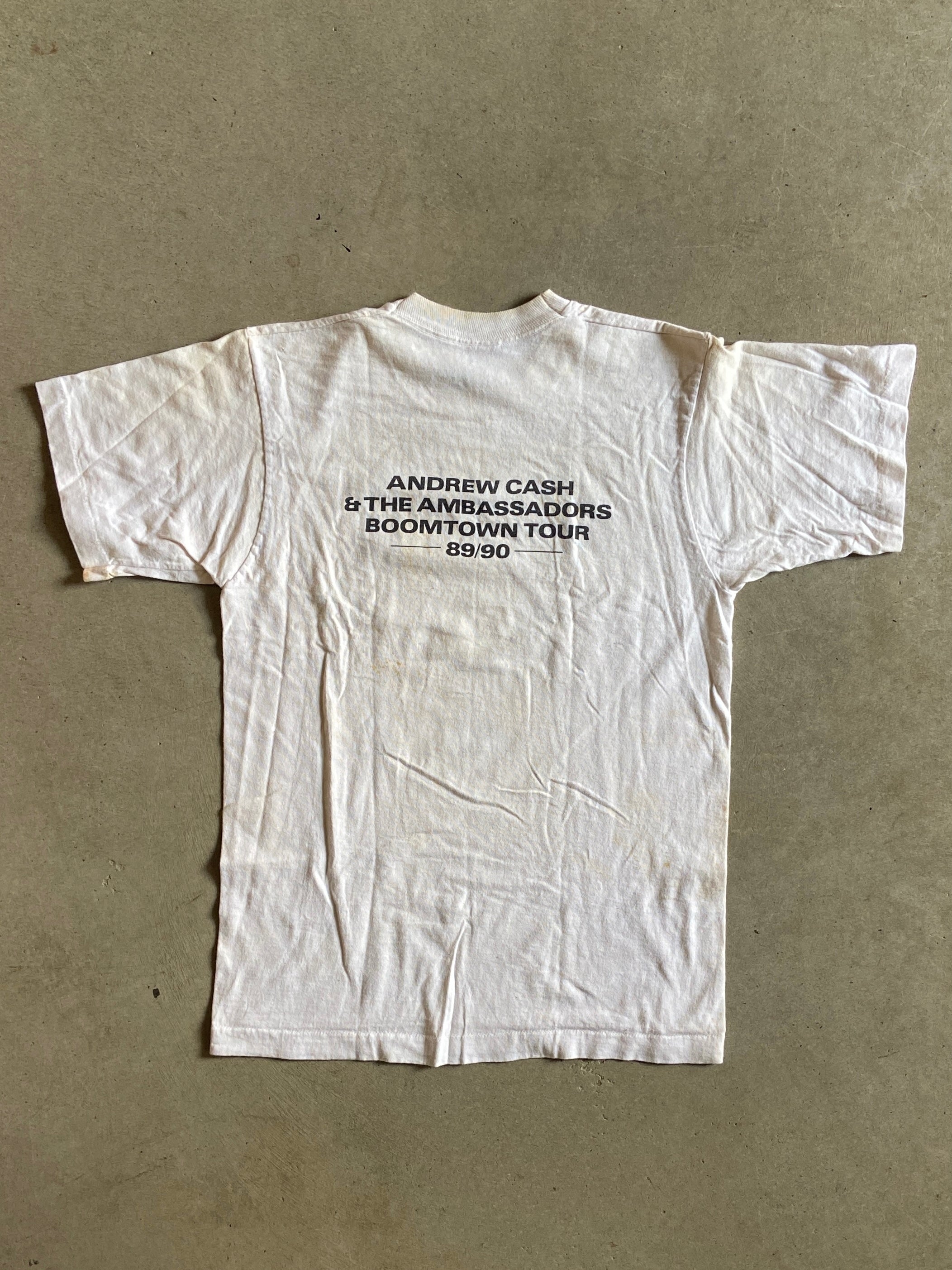 VTG Thrashed Andrew Cash Boomtown Concert Tee Sz Med