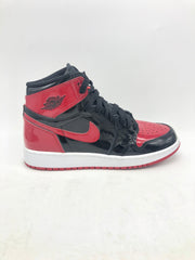 Preowned 2021 Air Jordan 1 Retro High OG GS 'Patent Bred' Sz 6.5Y/8W