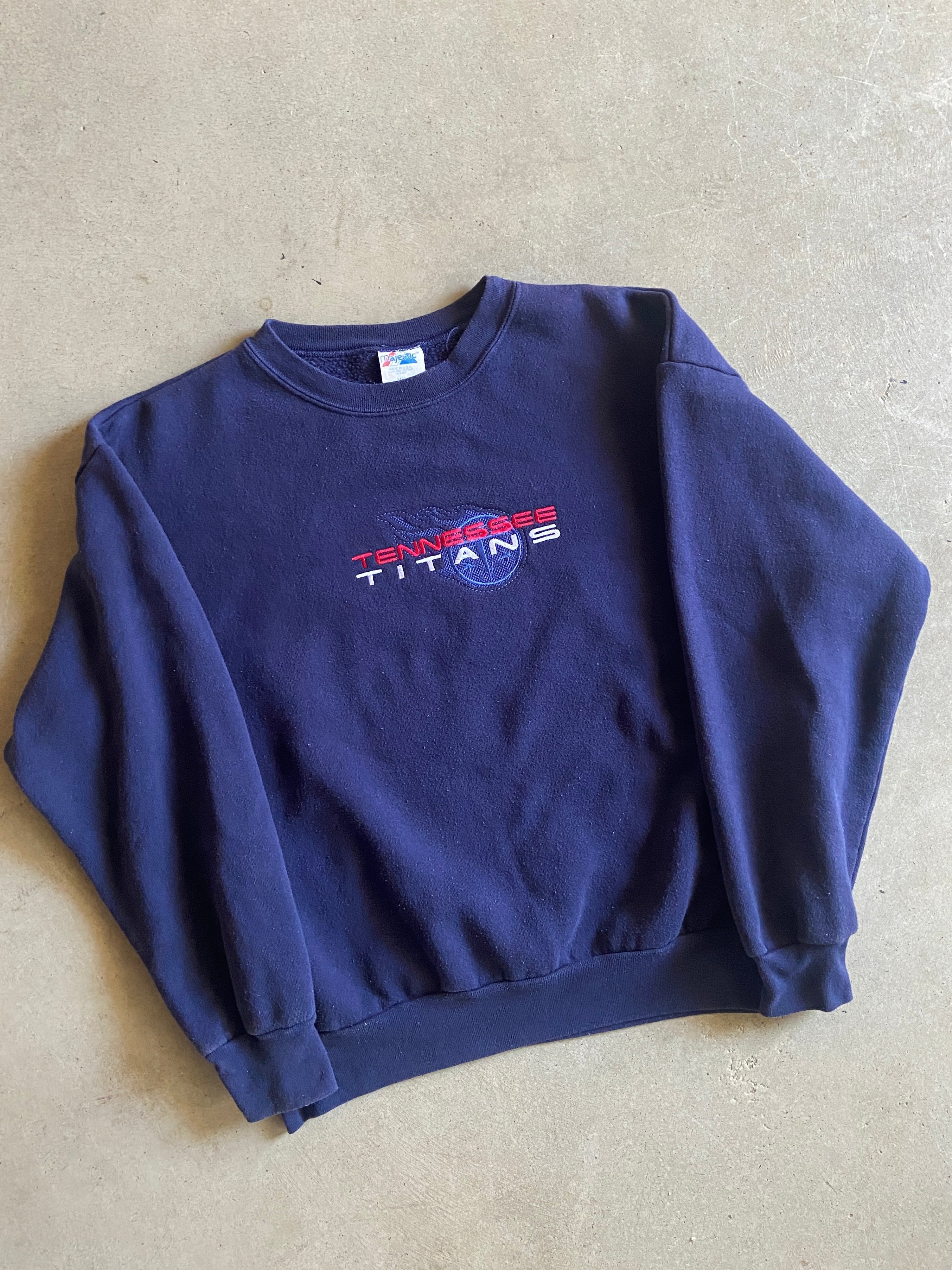 VTG Tennessee Titans Embroidered Sweater Sz XL